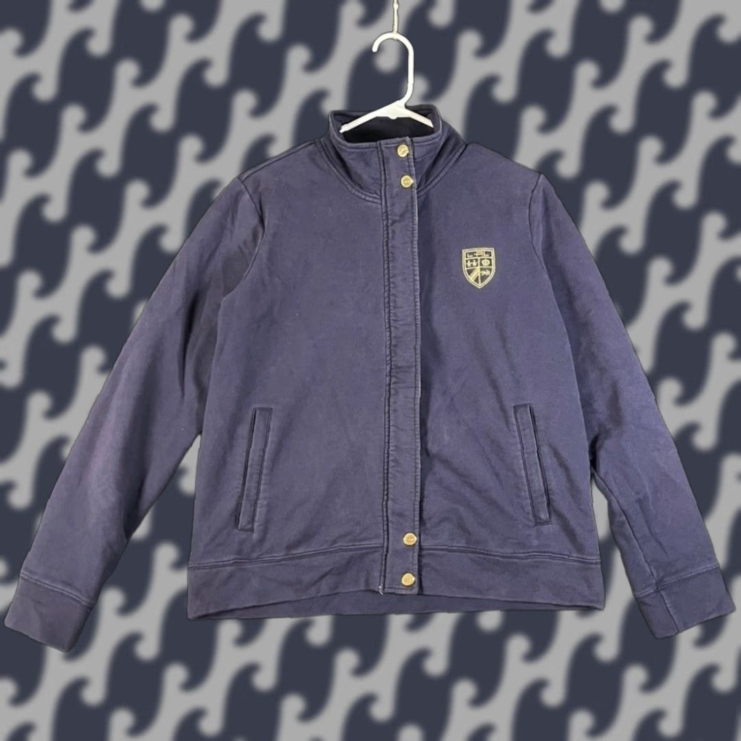 Ralph Lauren VINTAGE Lauren Ralph Lauren Zip Up Logo Jacket Blue Women's Large Size L / US 10 / IT 46 - 1 Thumbnail