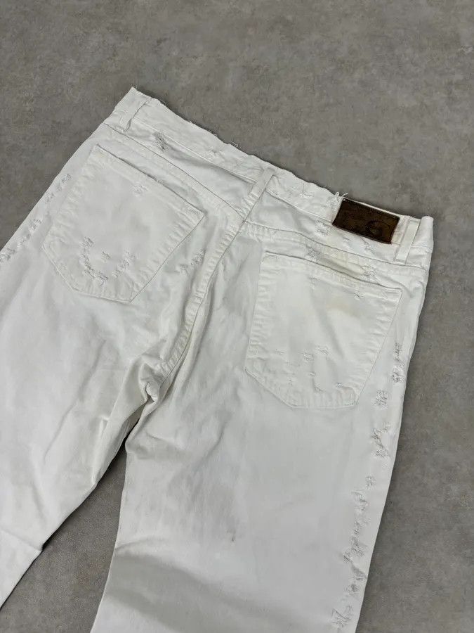 Just Cavalli SS2004 Cavalli Distressed White Denim Jeans Size US 32 / EU 48 - 7 Thumbnail