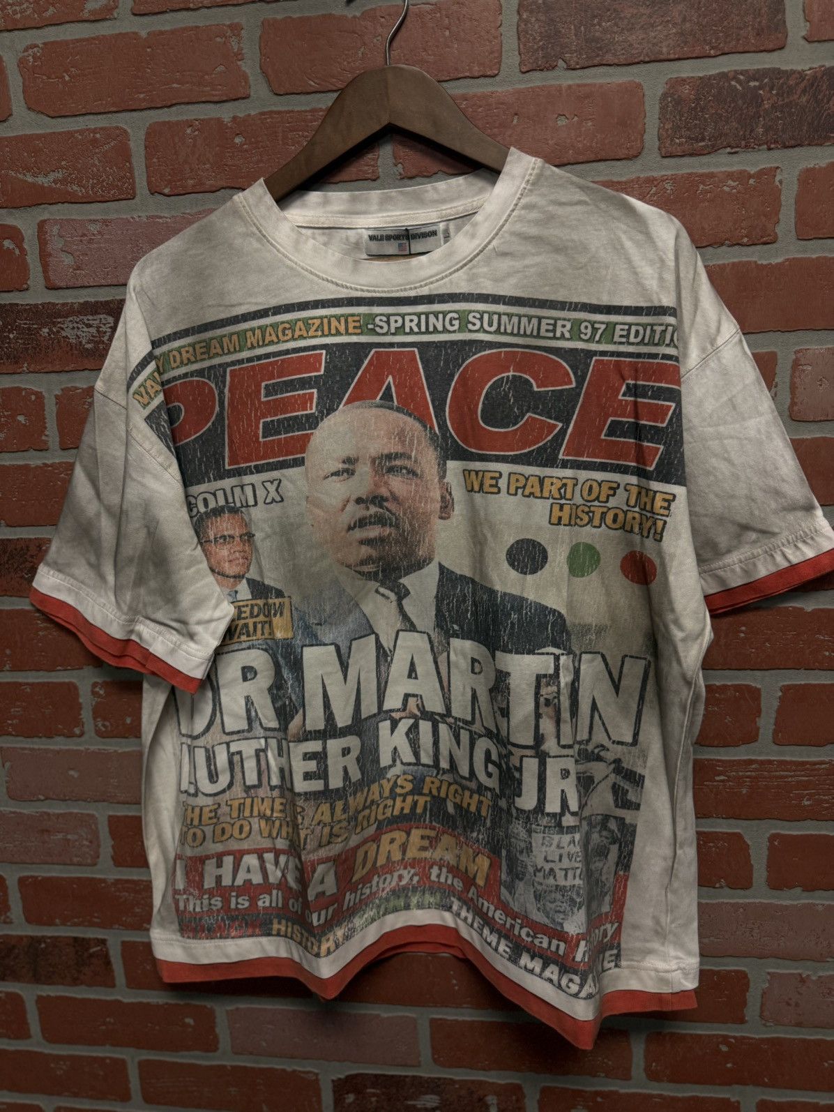 Vale Vale Valley Peace Tee Shirt Red White Size L (NEW) Size US L / EU 52-54 / 3 - 3 Thumbnail