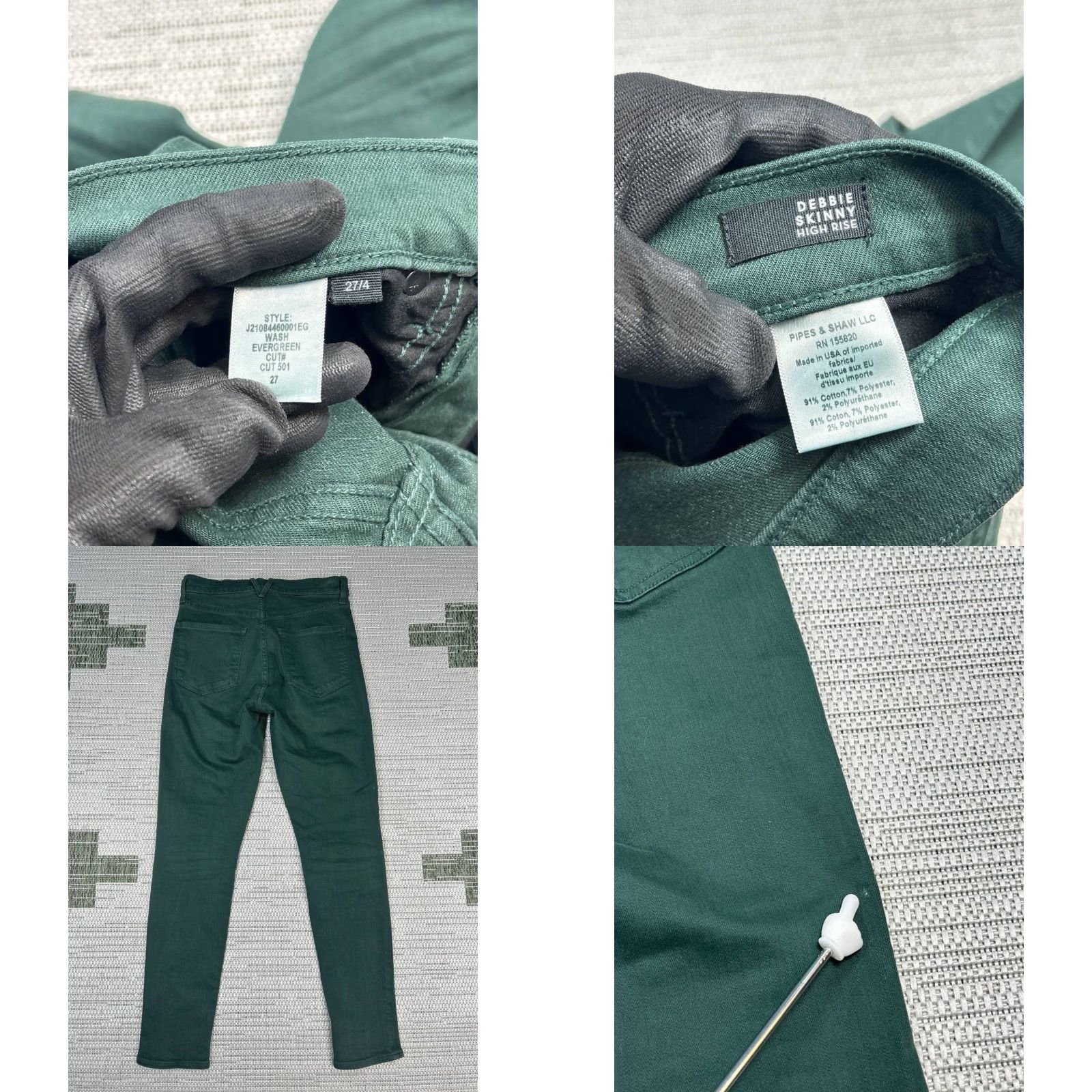 Veronica Beard Veronica Beard Jeans Womens 27 Debbie Skinny Green Denim Size 27" / US 4 / IT 40 - 8 Thumbnail