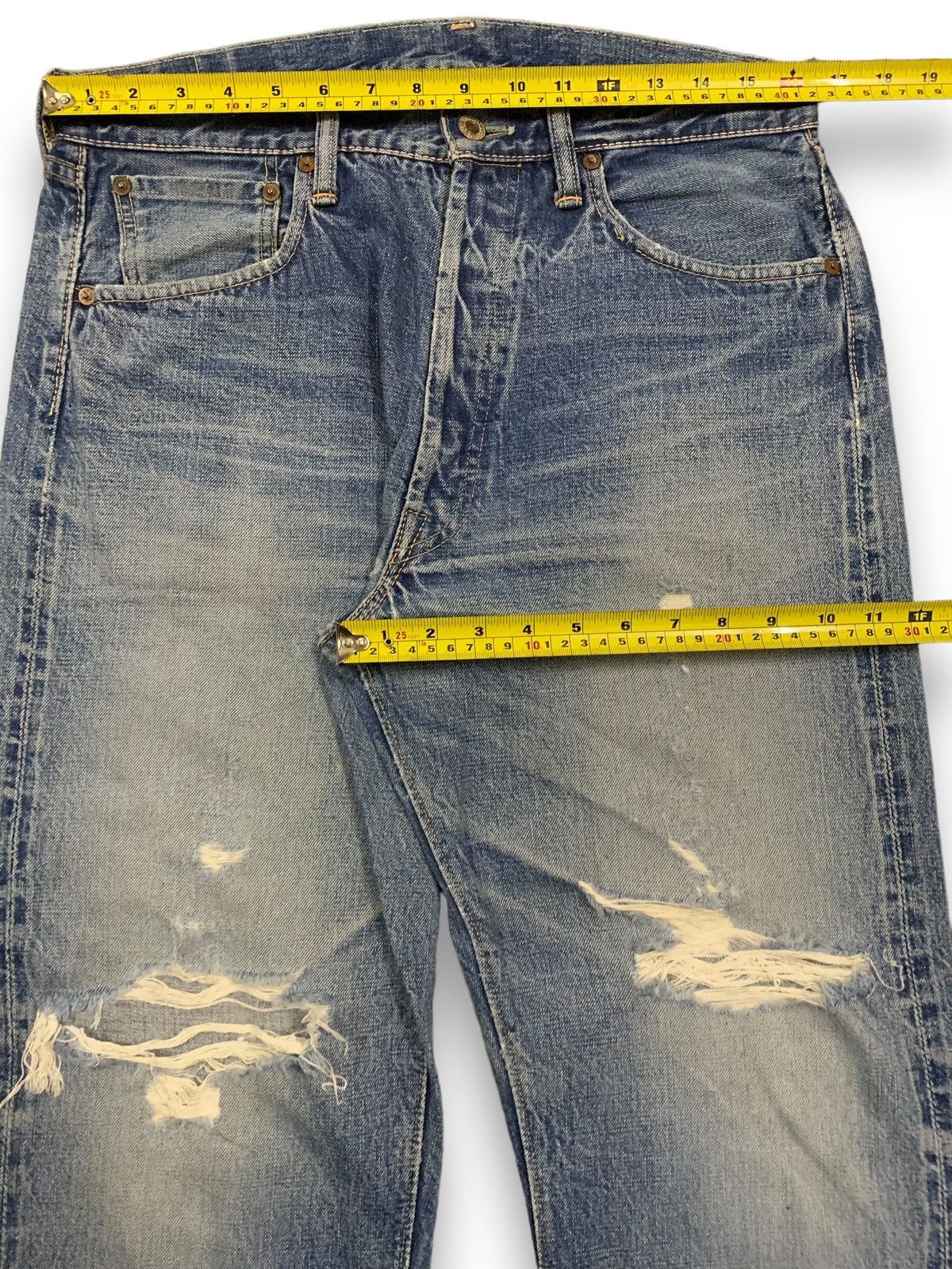 Sugar Cane Vintage 90s Warehouse & Co Selvedge Loose Distressed Jorts Size US 33 - 18 Thumbnail