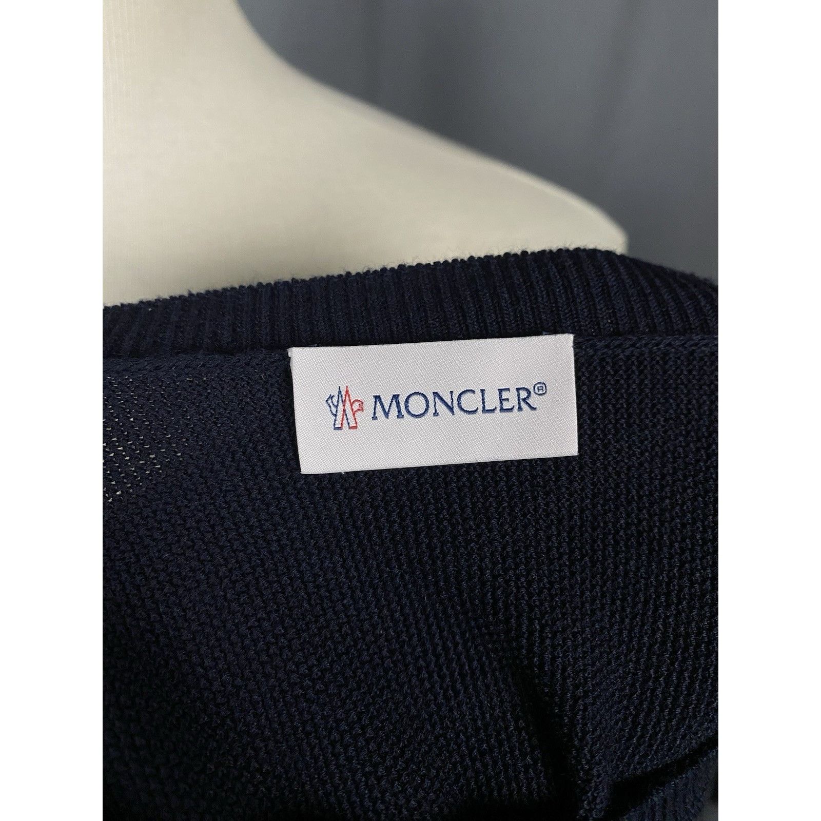 Moncler MINT! Moncler Men's Blue Cotton Cashmere Knitted Crewneck Sw Size US S / EU 44-46 / 1 - 9 Thumbnail