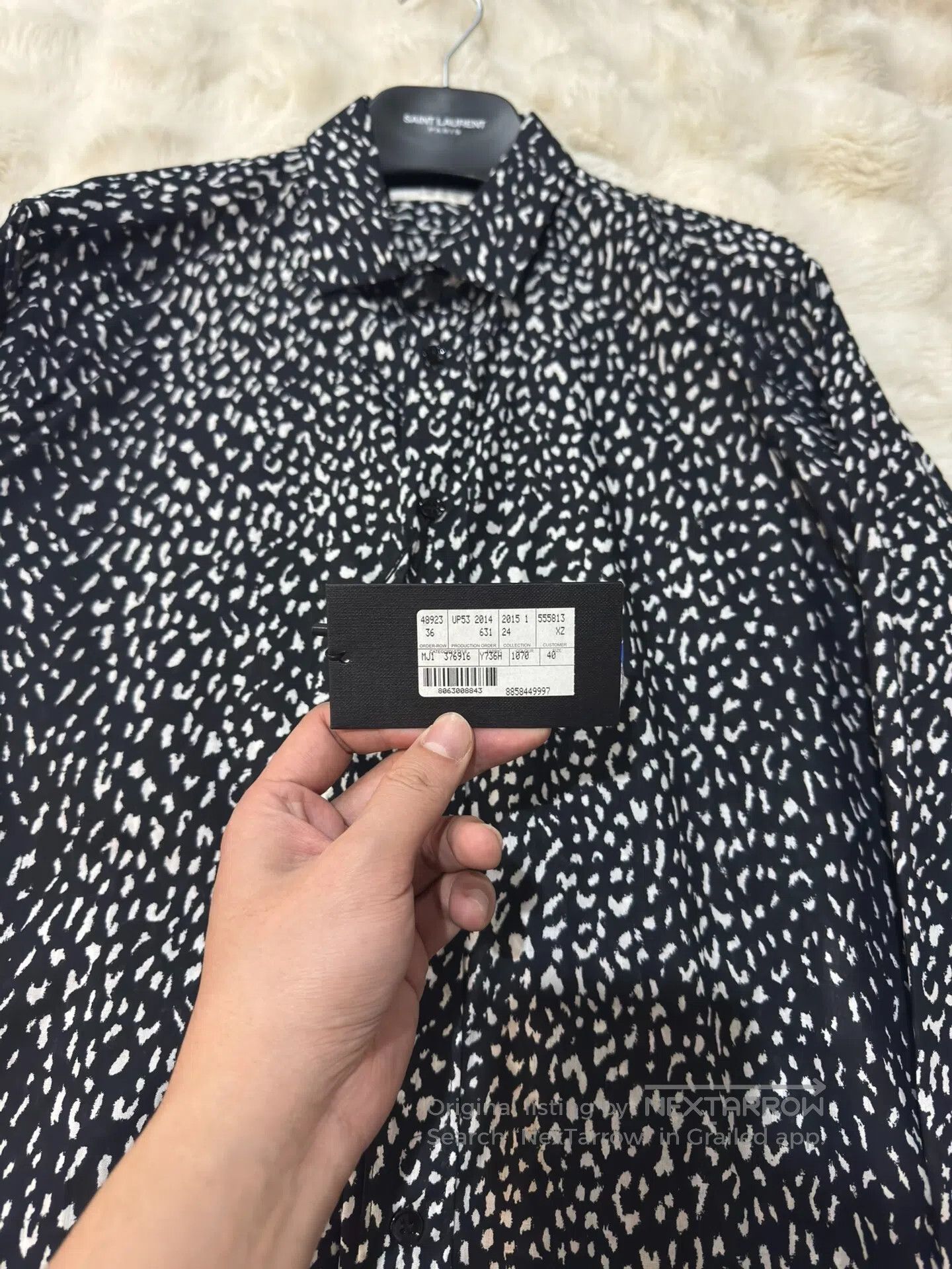 Saint Laurent Paris Saint Laurent Paris Black Leopard Print Shirt| Size S / US 4 / IT 40 - 3 Thumbnail