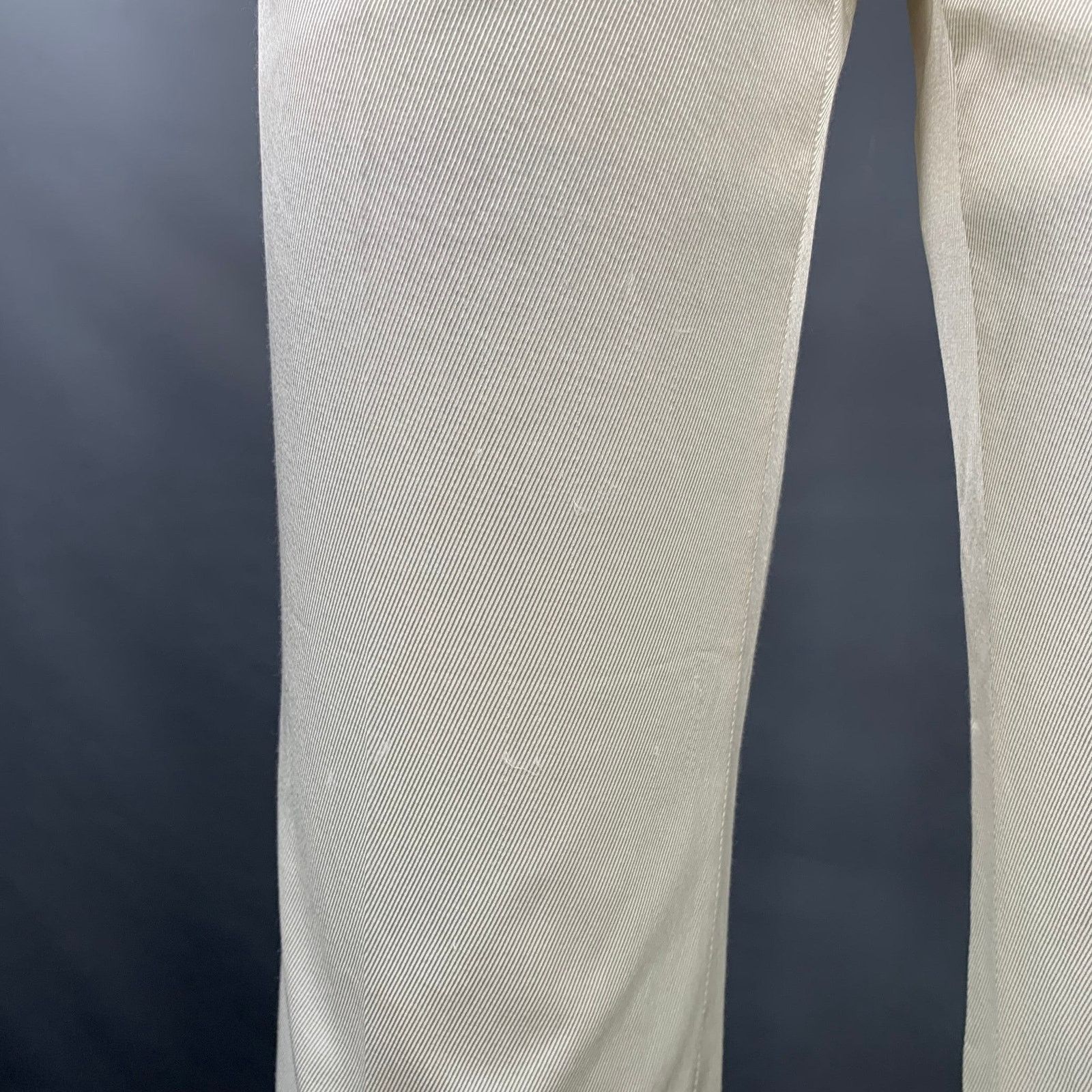 Dolce & Gabbana White Cotton Blend Twill Flat Front Straight Casual Pants Size 28" / US 6 / IT 42 - 3 Thumbnail