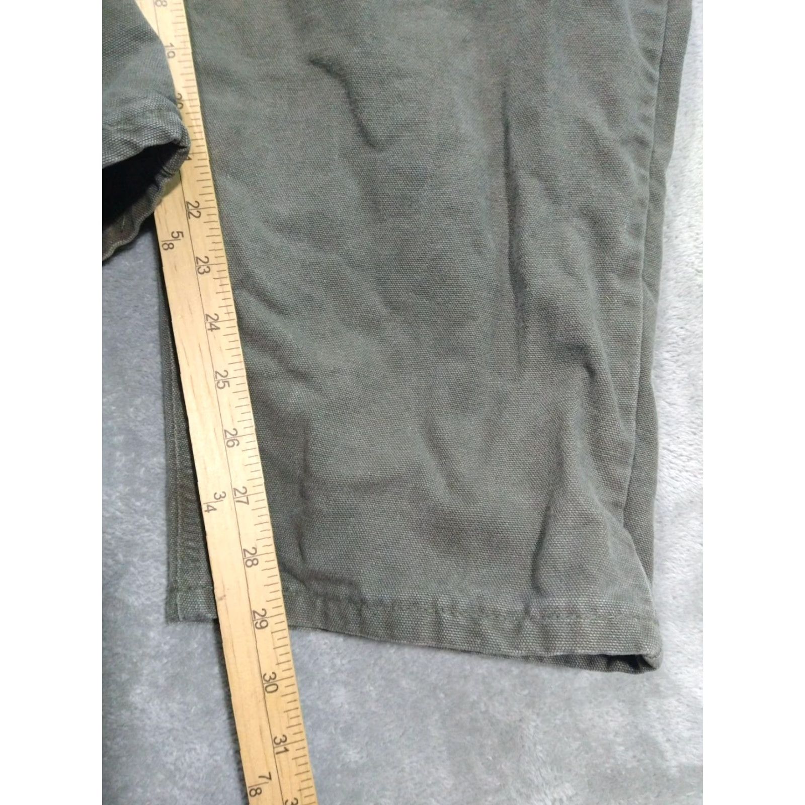 Carhartt VINTAGE Carhartt Pants Mens 46x30 Green Canvas Duck Tapered Leg USA Regular 5-Pocket Chino Workwear 1990s Mens Size US 30 / EU 46 - 5 Thumbnail