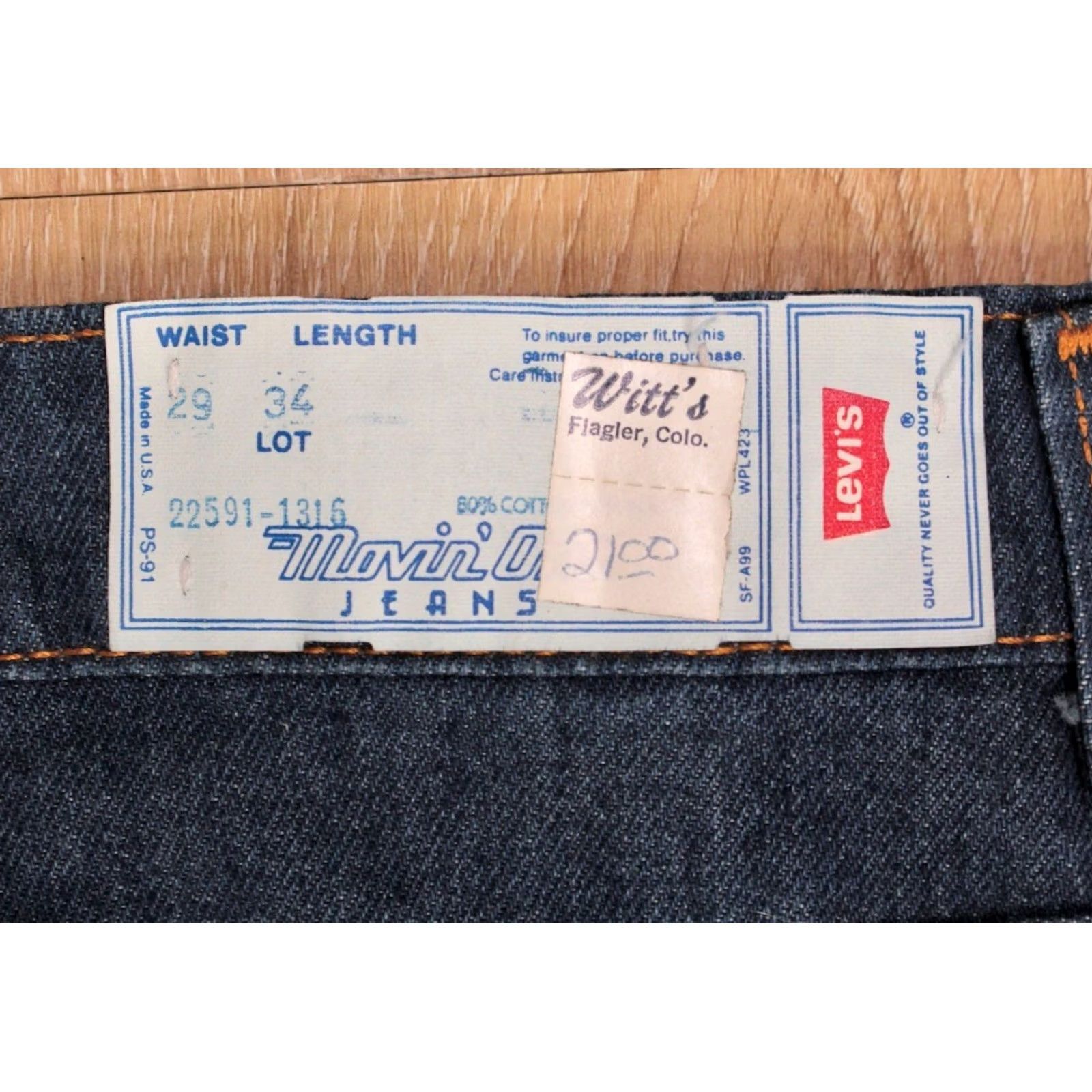 Levi's Levi's 1970s Jeans Straight Leg 28x34 Blue Mens VTG NOS Size US 28 / EU 44 - 4 Thumbnail