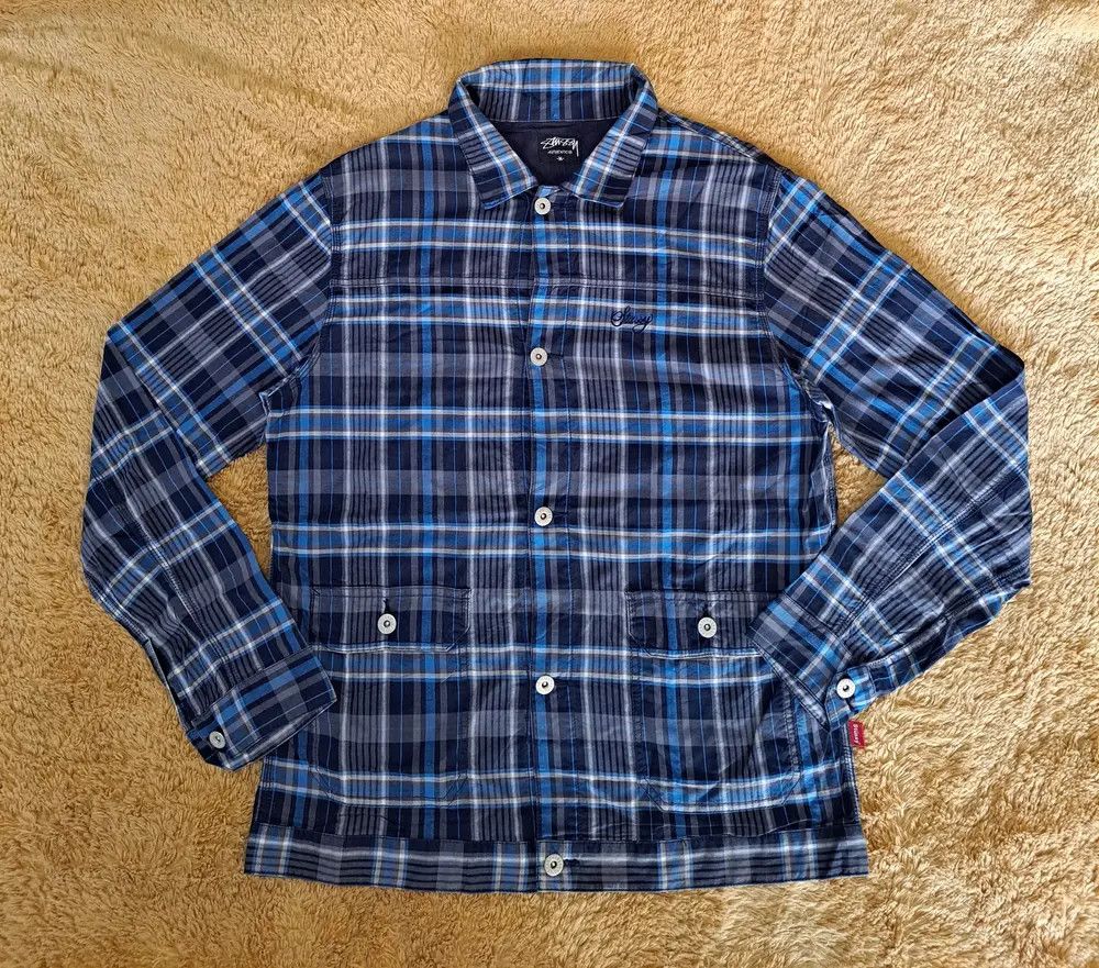 Stussy Stussy Hellshire Plaid Shirt - Blue/Pink - Size M | Grailed