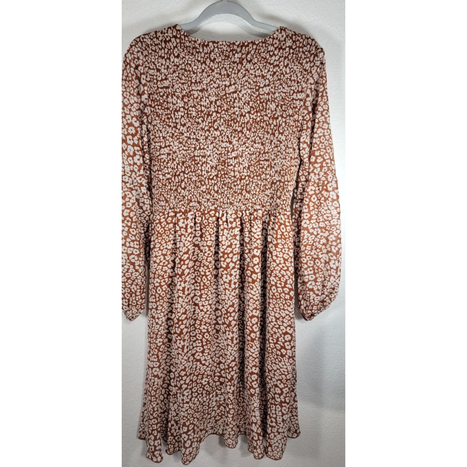 Vintage Kirundo Brown White Cigarette Dress Fit & Flare Knee Length Lightweight Sz L NWT Size L / US 10 / IT 46 - 7 Thumbnail