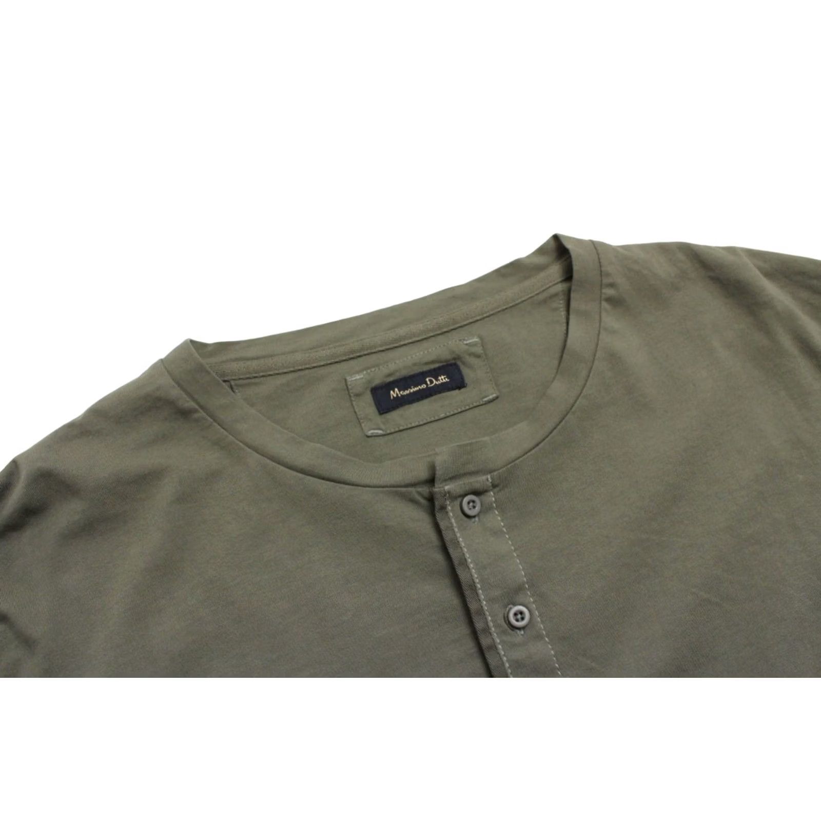 Massimo Dutti Massimo Dutti T-Shirt Men's XL Stretchy Half Button Neck Pullover Long Sleeve Green Size US XL / EU 56 / 4 - 4 Thumbnail