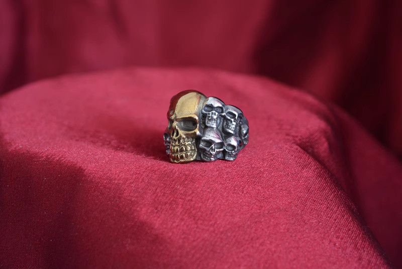 Jewelry Skull Jewelry Rings Open Size Chrome Ring (Size 7-13) Size ONE SIZE - 4 Thumbnail