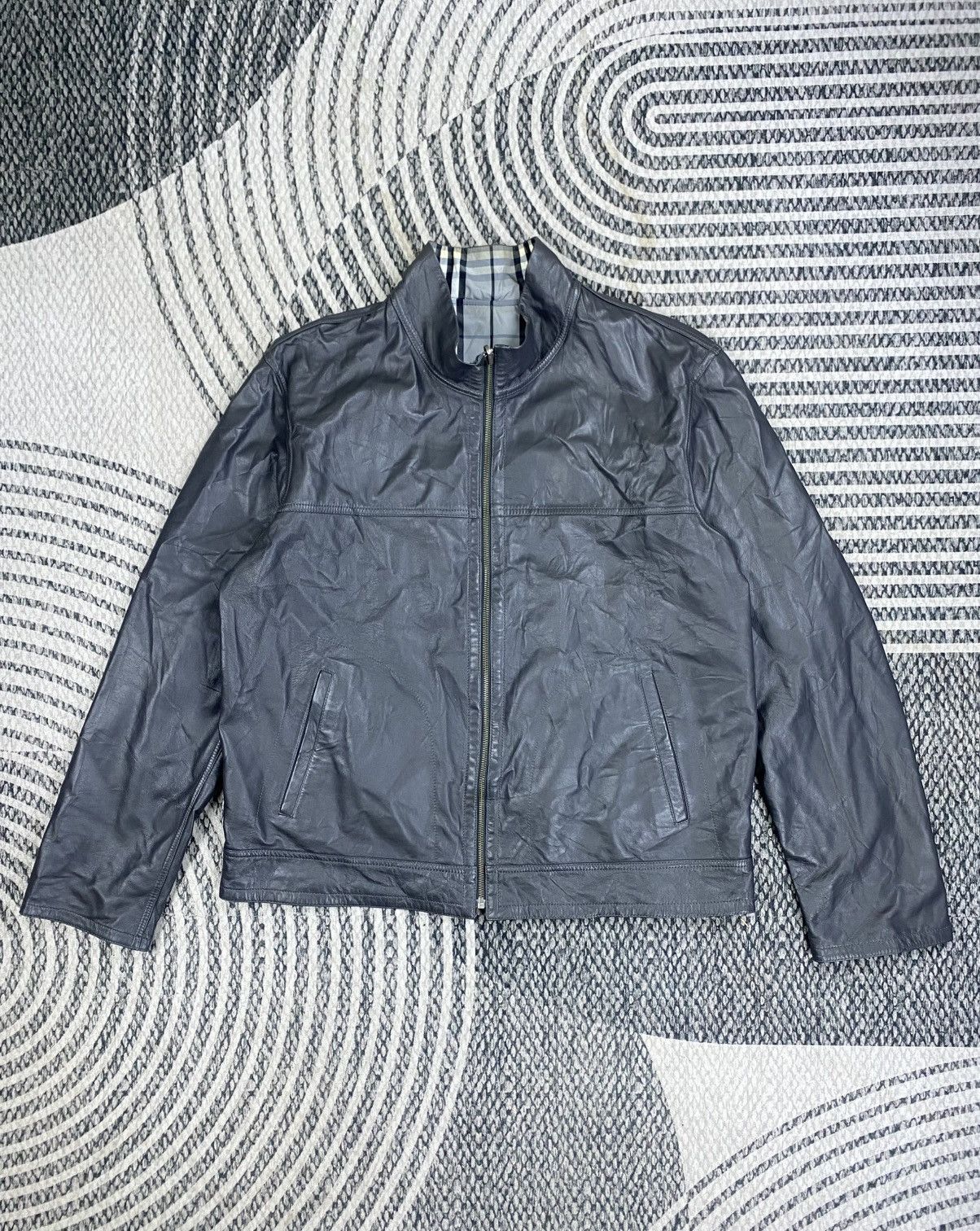 Japanese Brand Vtg Kircilar Grey Checked Reversible Zipper Leather Jacket Size US L / EU 52-54 / 3 - 1 Thumbnail