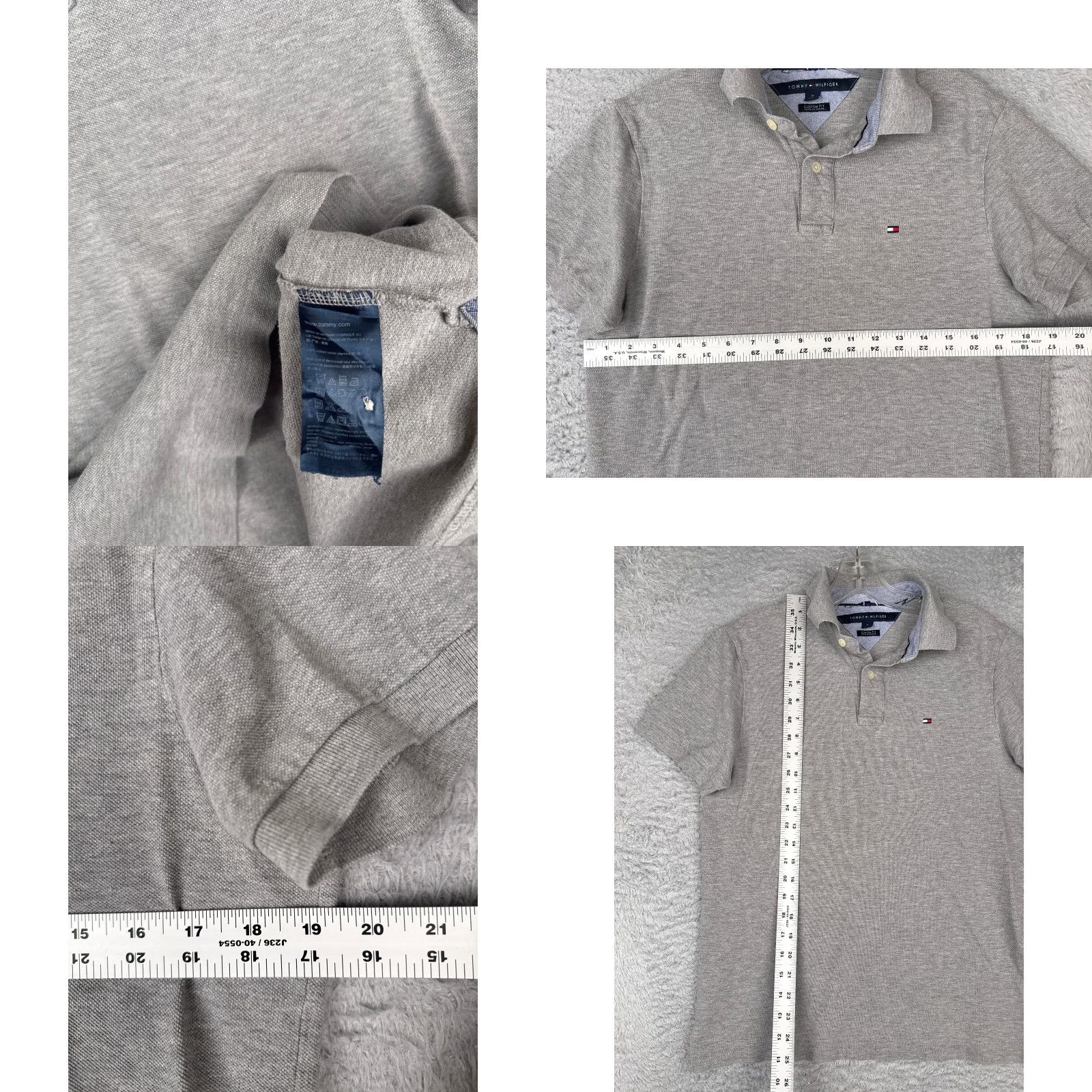 Tommy Hilfiger Tommy Hilfiger Polo Shirt Men M Gray Cotton Slim Short Sleeve Modern Sports Shirt Size US M / EU 48-50 / 2 - 8 Thumbnail