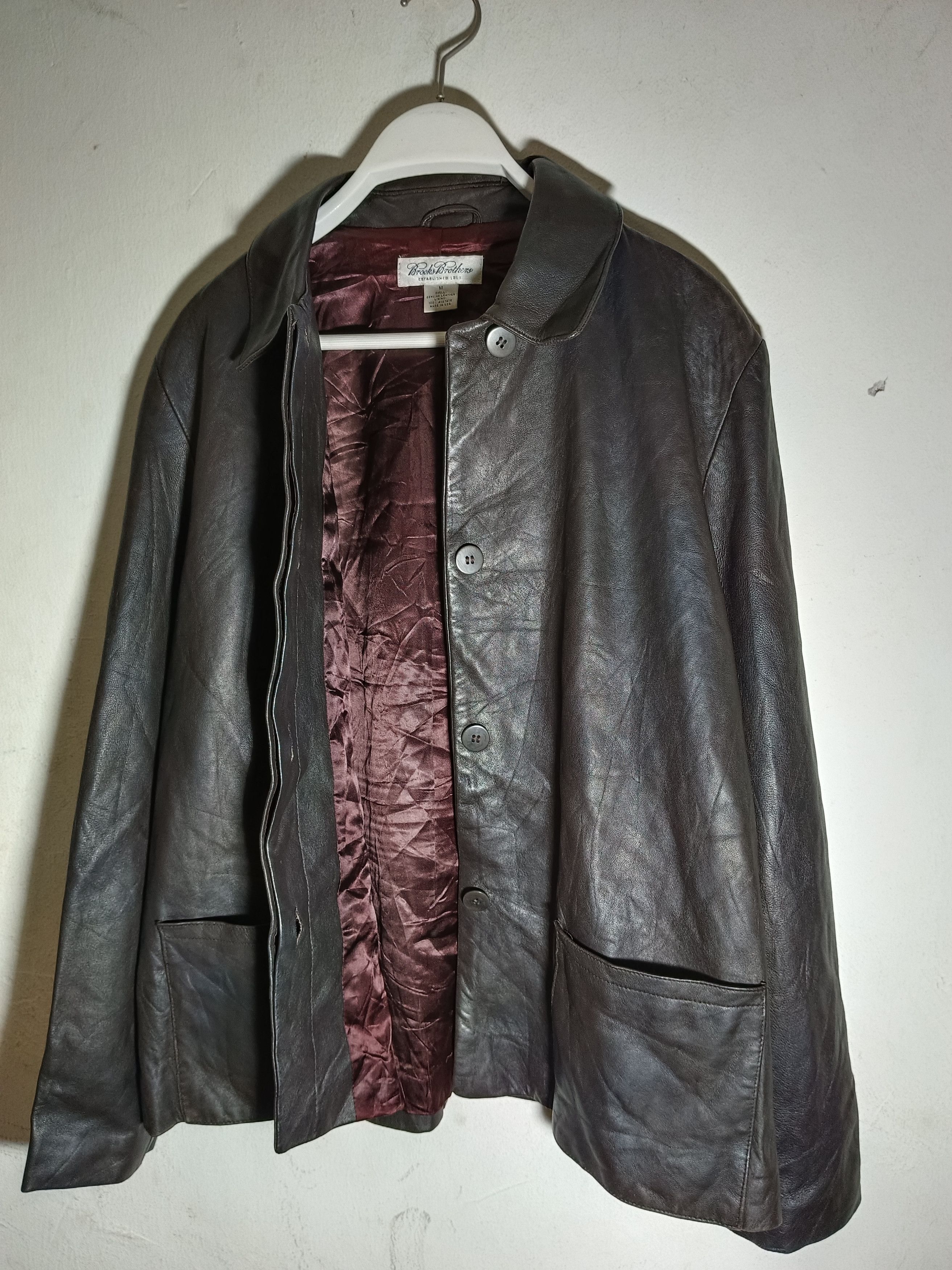 Vintage Vintage Brooks Brothers Leather Jacket Coat Size US M / EU 48-50 / 2 - 5 Thumbnail