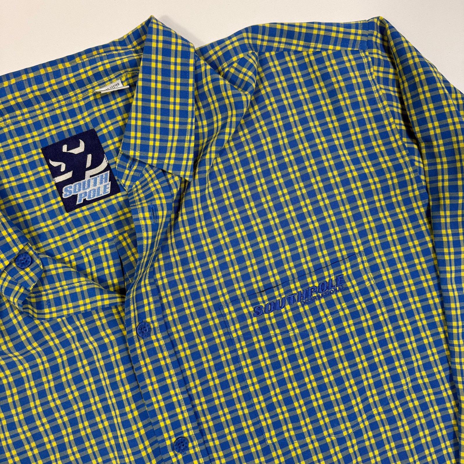 Southpole Southpole Plaid Button Down Shirt Blue Yellow XXL Y2K Size US XXL / EU 58 / 5 - 1 Thumbnail