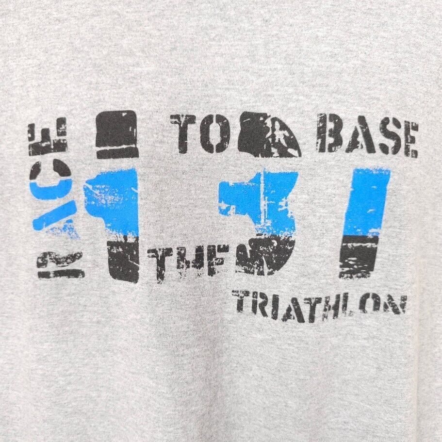 Hanes H3T Race To The Base Triathlon T Shirt Mens Size XL Gray Size US XL / EU 56 / 4 - 2 Thumbnail
