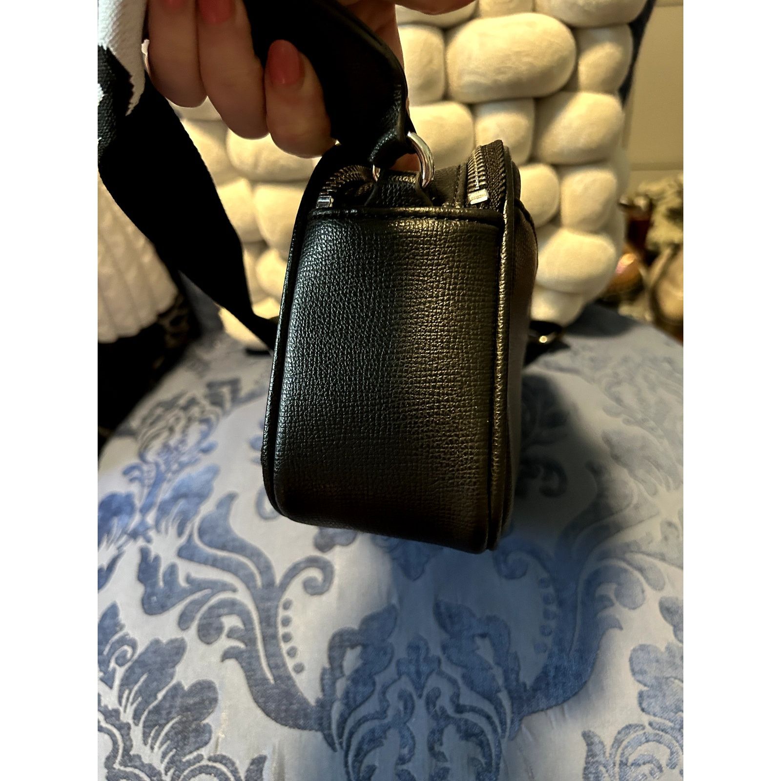 Karl Lagerfeld Karl Lagerfeld Maybelle Black Rhinestone Duo Camera Bag NWOT Size ONE SIZE - 6 Thumbnail