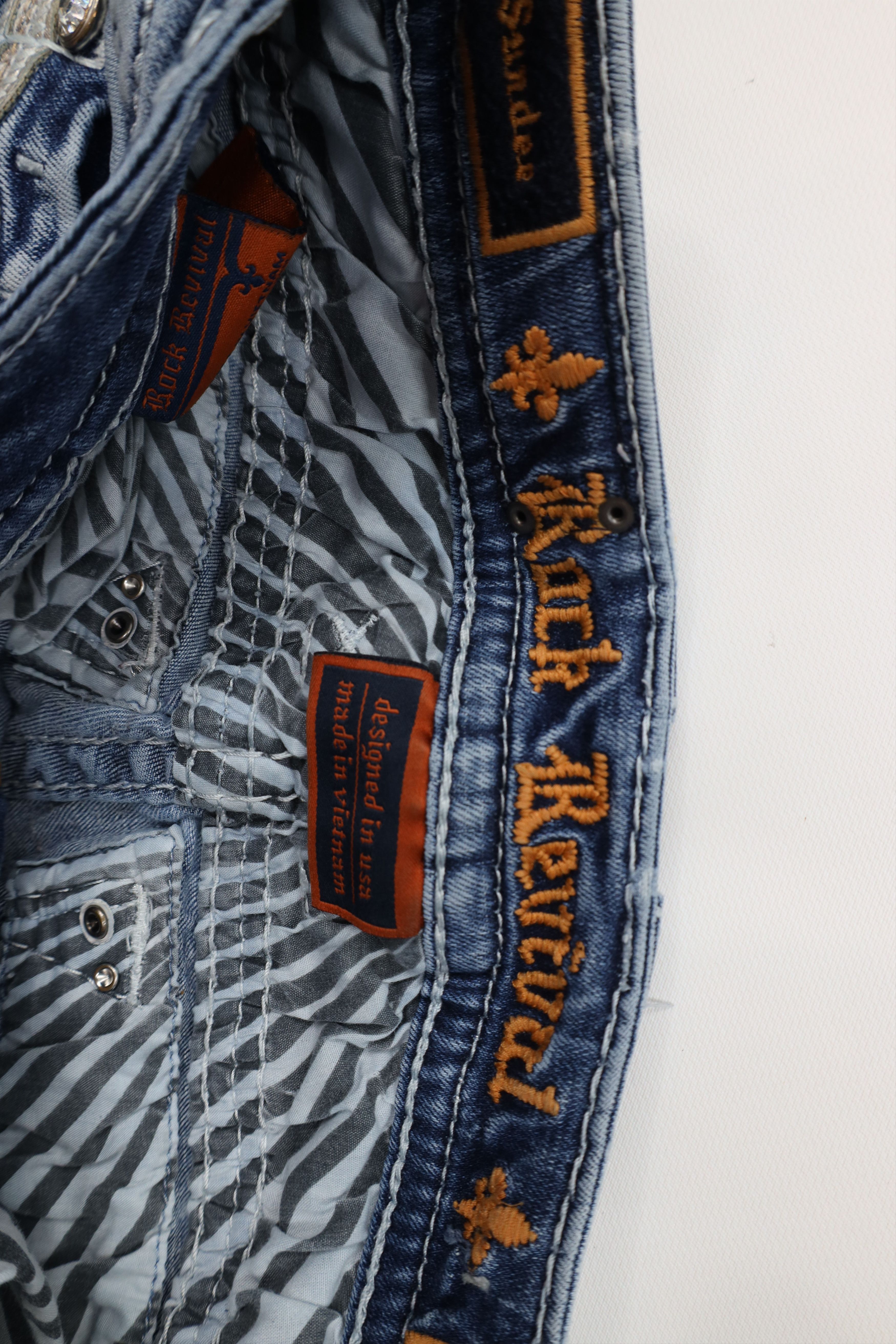 Rock Revival Rock Revival Thick Stitch Jeweled Sundee Bootcut Jeans Blue Size 26" / US 2 / IT 38 - 9 Thumbnail