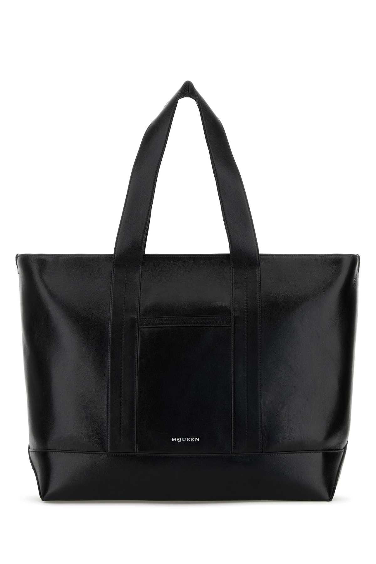 Alexander McQueen Black Leather Shopping Bag Size ONE SIZE - 1 Thumbnail