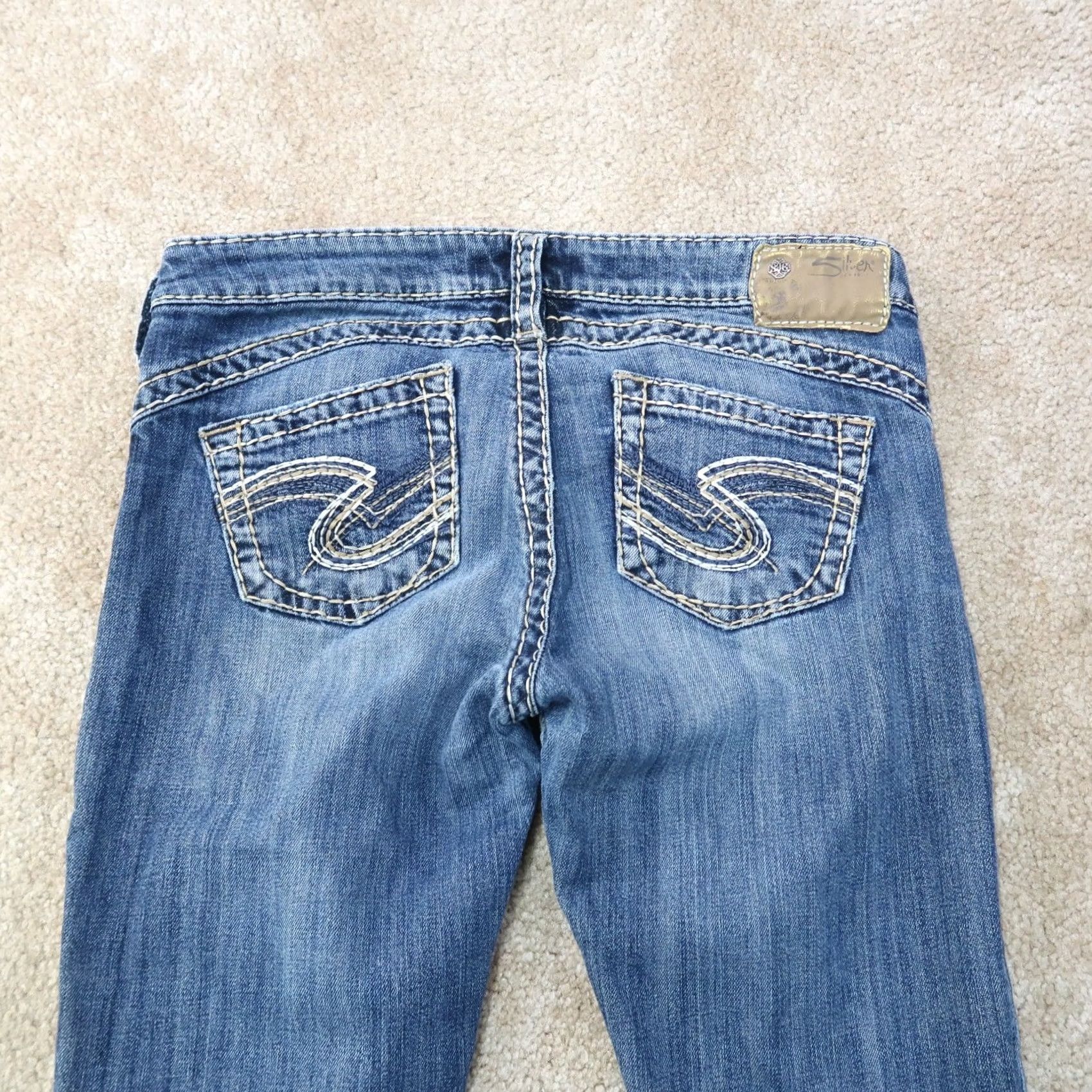 Silver Jeans Co. Silver Jeans Tuesday Jeans Women's 29x31 Blue Denim Bootcut Stretch Slim 5-Pocket Regular Cotton Blend Denim Blue Jeans Mens? Size 29" - 6 Thumbnail
