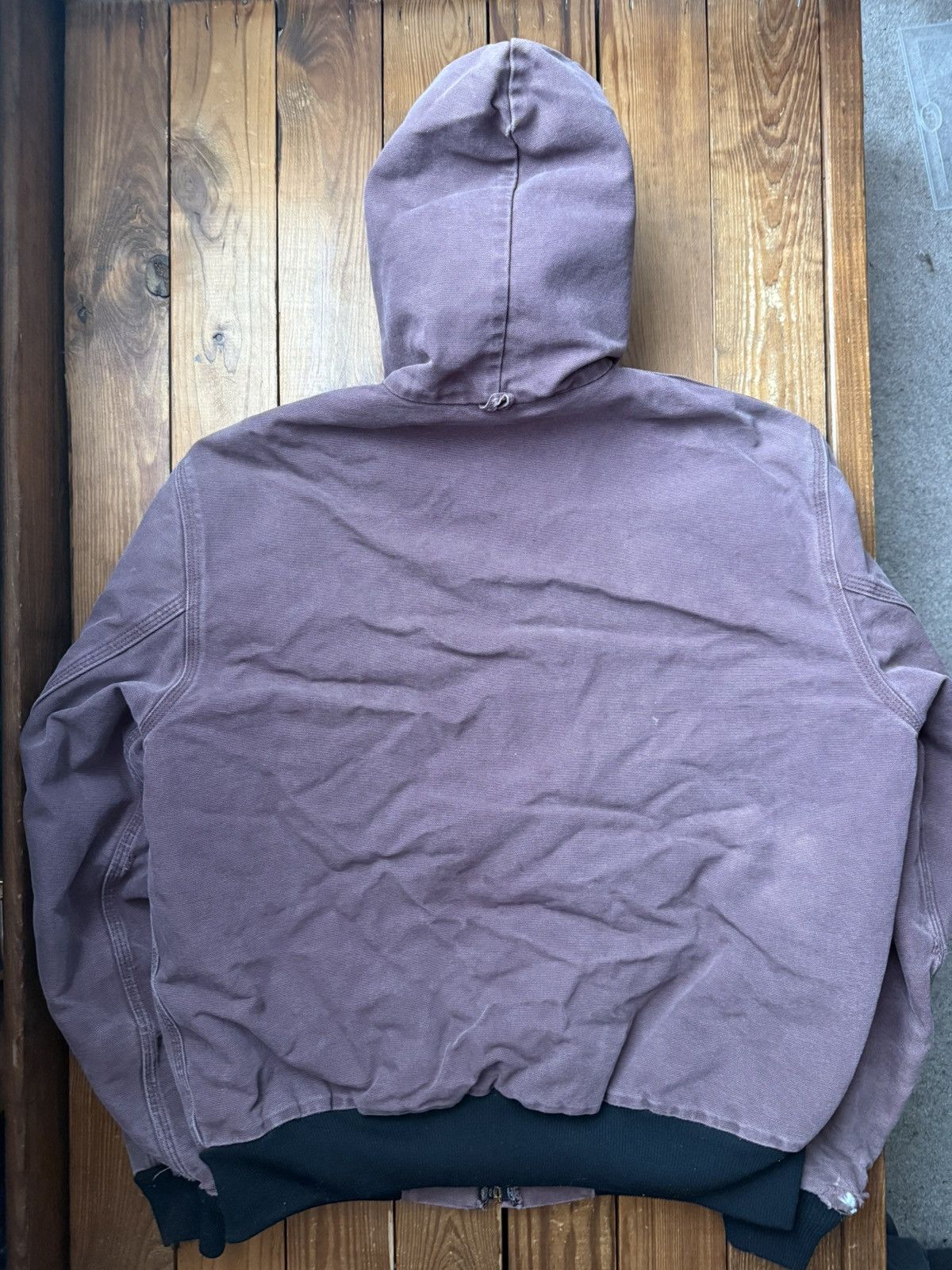 Carhartt Vintage 90s Carhartt USA Faded Red Aztec Lined Hooded Jacket Size US L / EU 52-54 / 3 - 3 Thumbnail