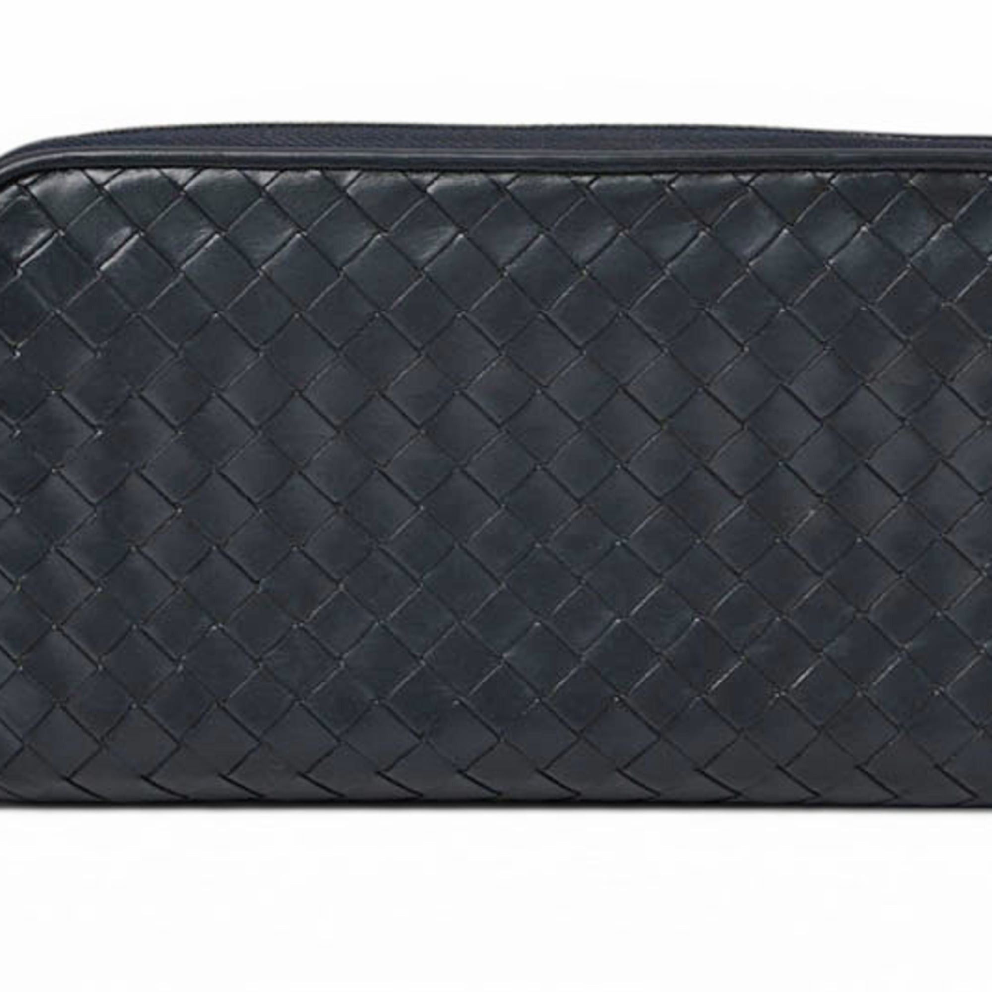 Bottega Veneta Bottega Veneta wallet, BOTTEGA VENETA long round closure, intrecciato weave, navy. Size ONE SIZE - 1 Thumbnail