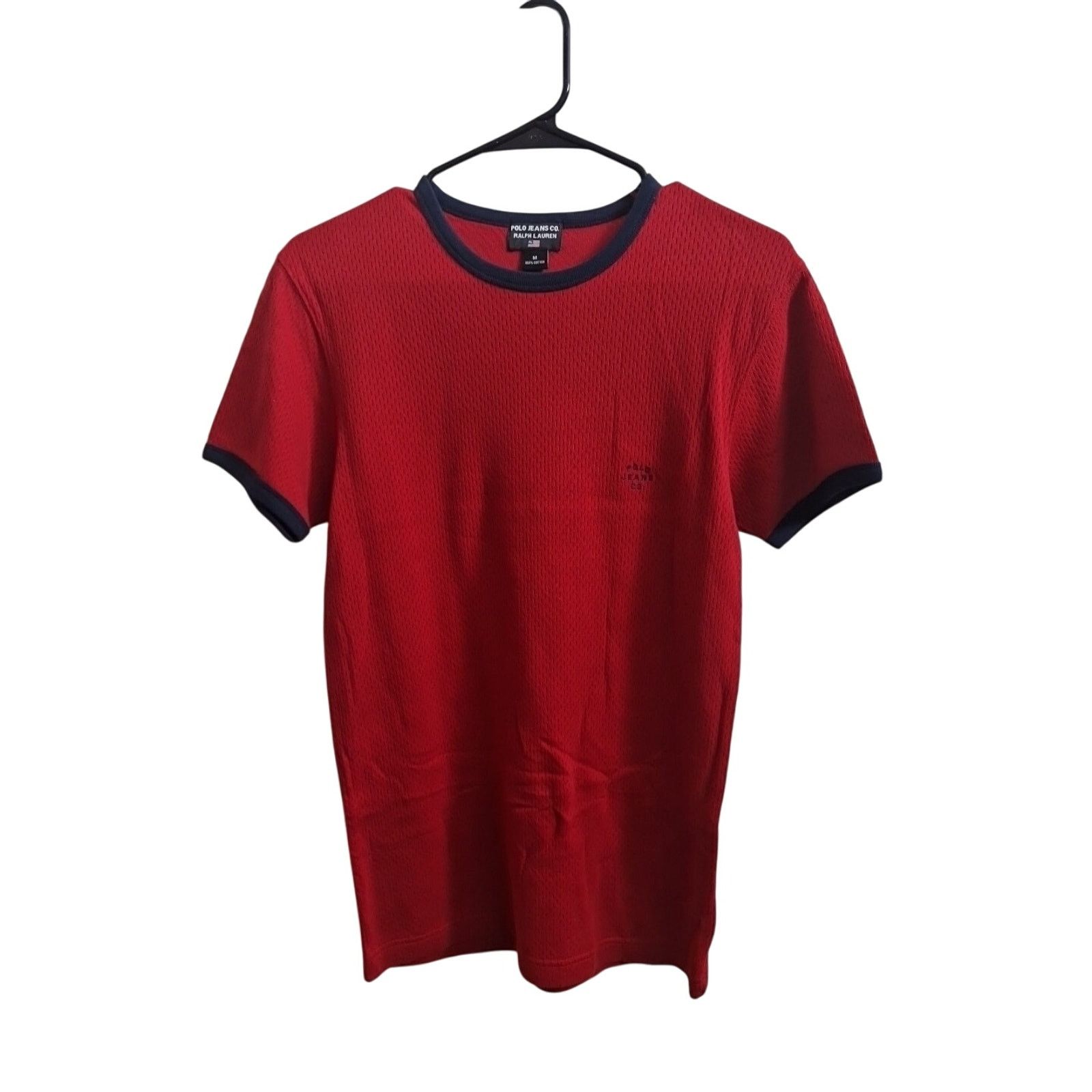 Polo Ralph Lauren Polo Jeans Co. Ralph Lauren Red T-Shirt Men's M Navy Trim Size US M / EU 48-50 / 2 - 1 Thumbnail