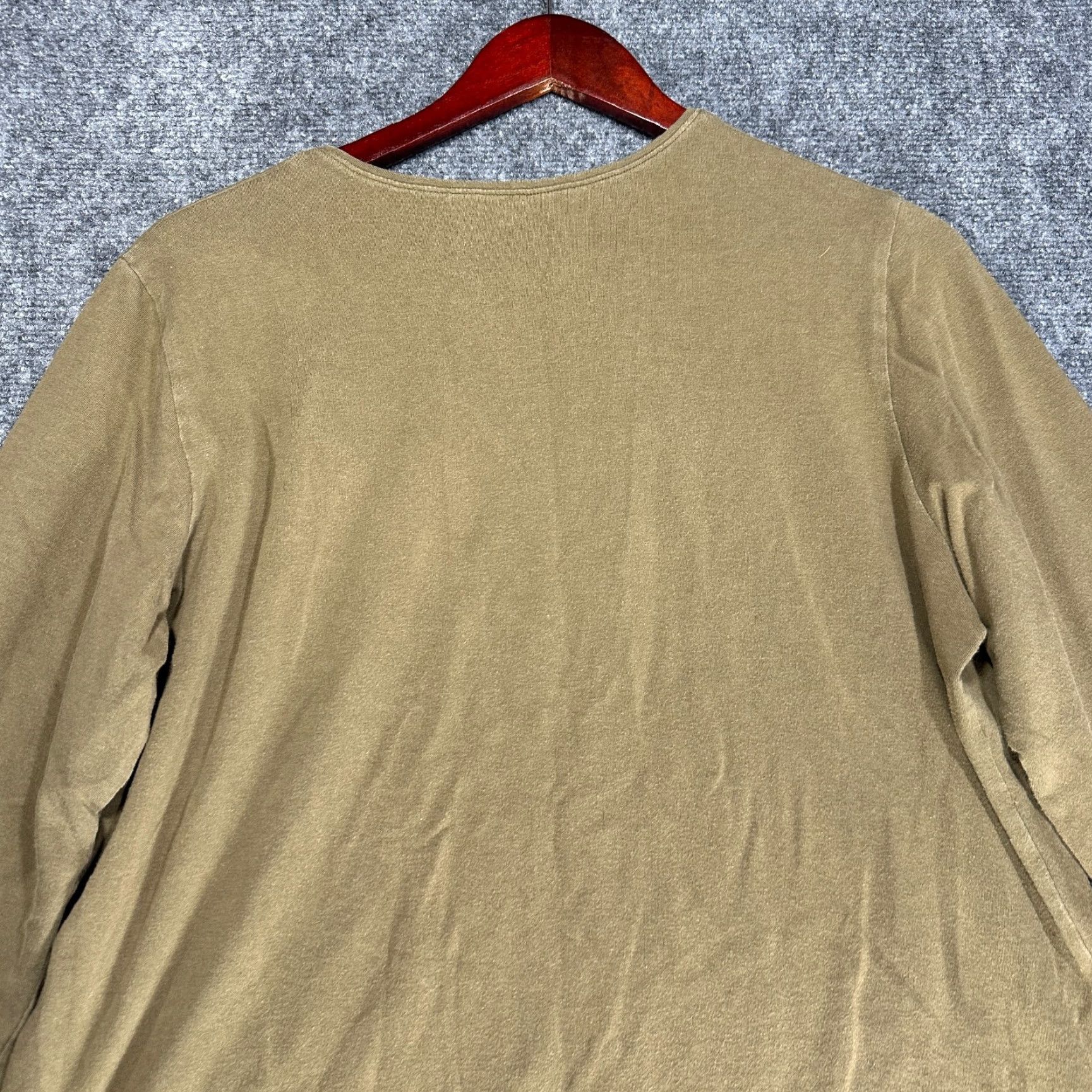 Eileen Fisher Eileen Fisher Top Womens L Olive Green Organic Cotton Stretch Long Sleeve Tee Size L / US 10 / IT 46 - 7 Thumbnail