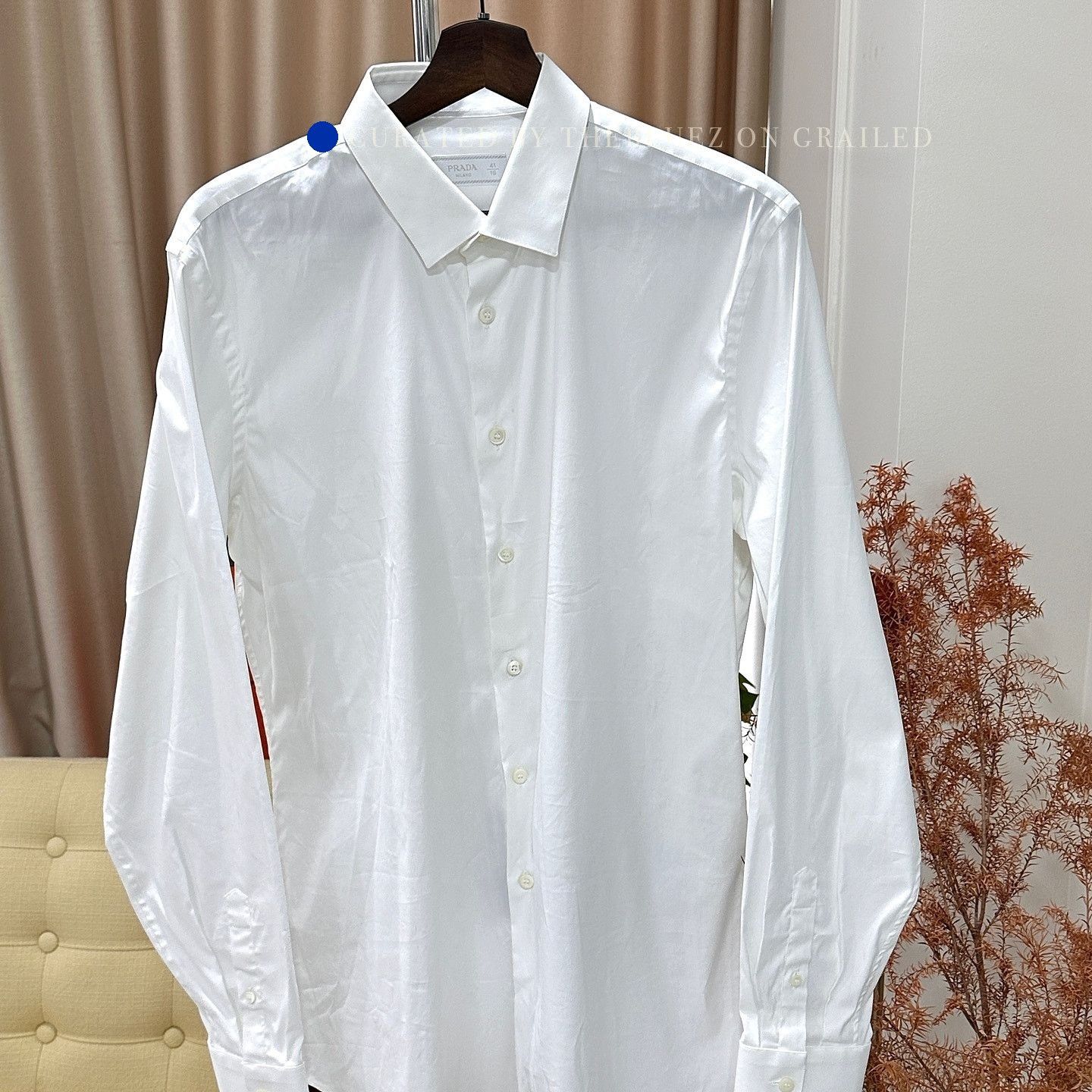 Prada Classic White Long Sleeve Button Up Size US L / EU 52-54 / 3 - 1 Thumbnail