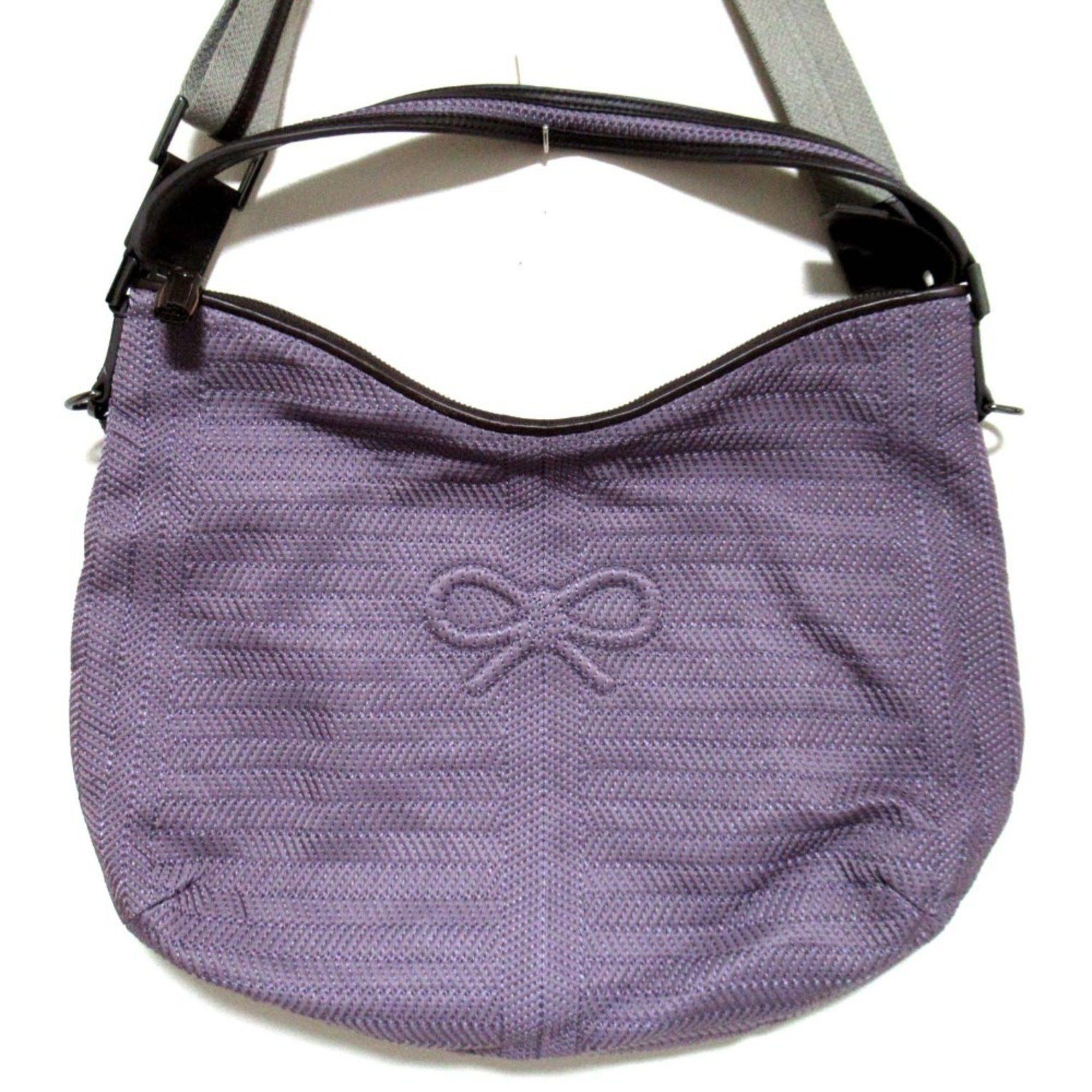 Anya Hindmarch 2Way Ribbon Shoulder Bag With Tassel Charm, Purple, Women's