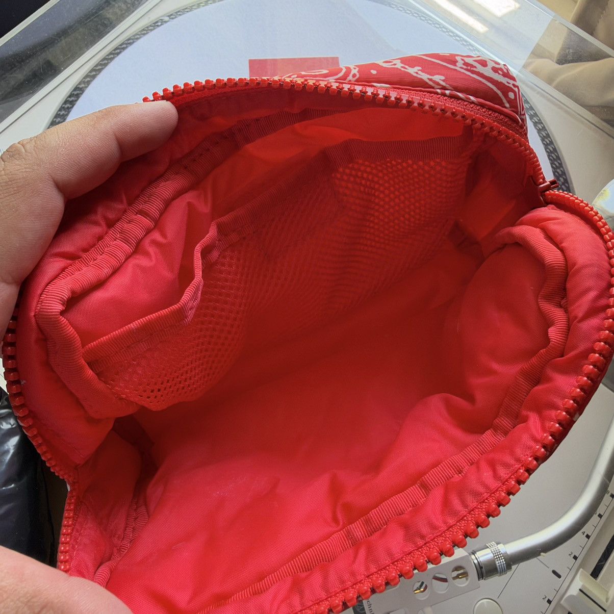 Supreme Red Paisley Puffer Pouch | Grailed