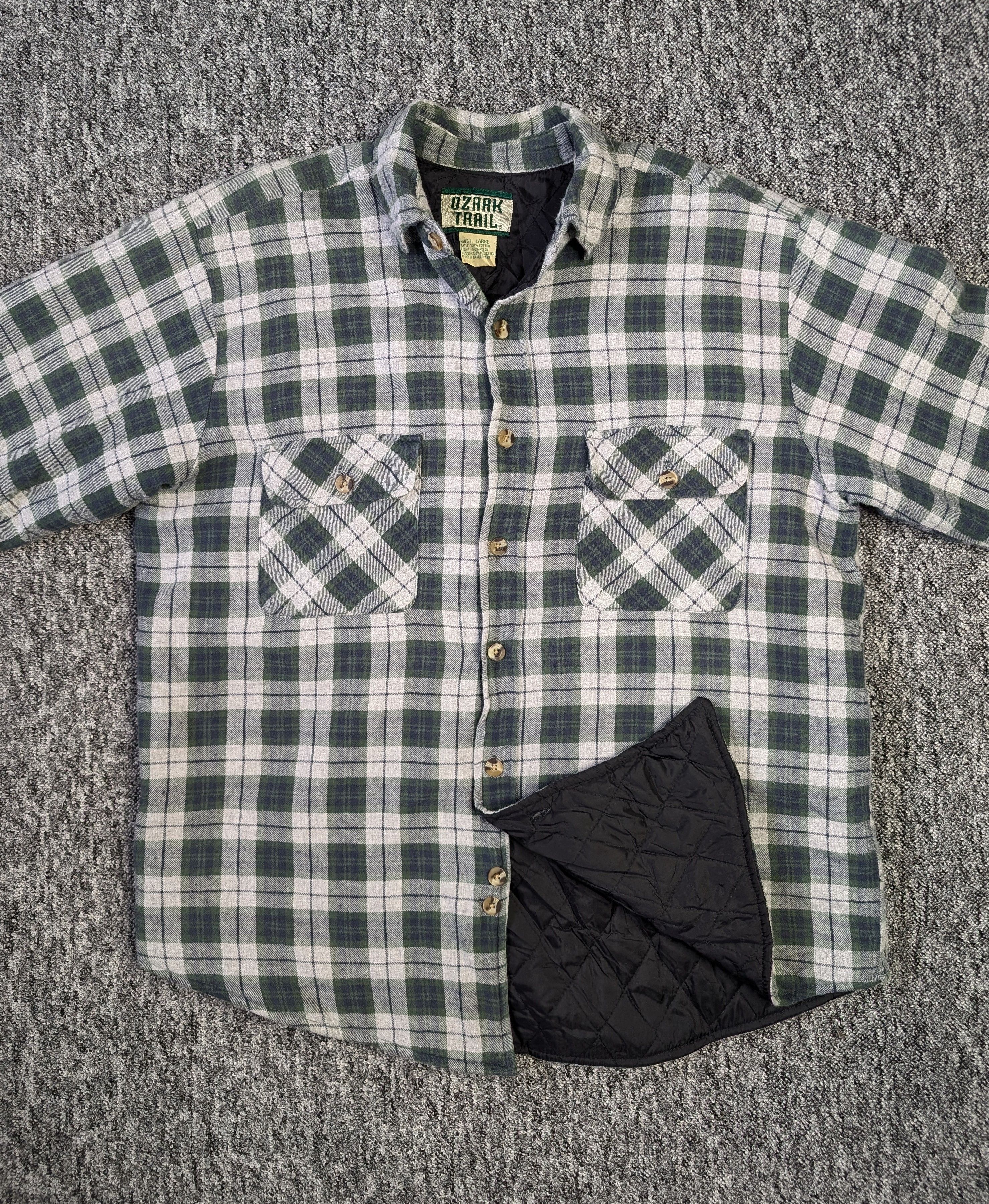 Designer × Vintage vtg Ozark Trail quilt lined plaid flannel work camp shirt Size US L / EU 52-54 / 3 - 1 Thumbnail