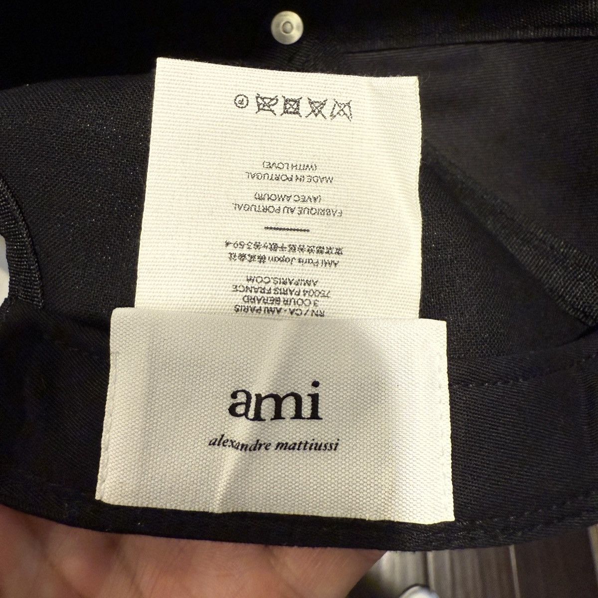 AMI Ami Paris SnapBack Hat Cap Black Size ONE SIZE - 5 Thumbnail