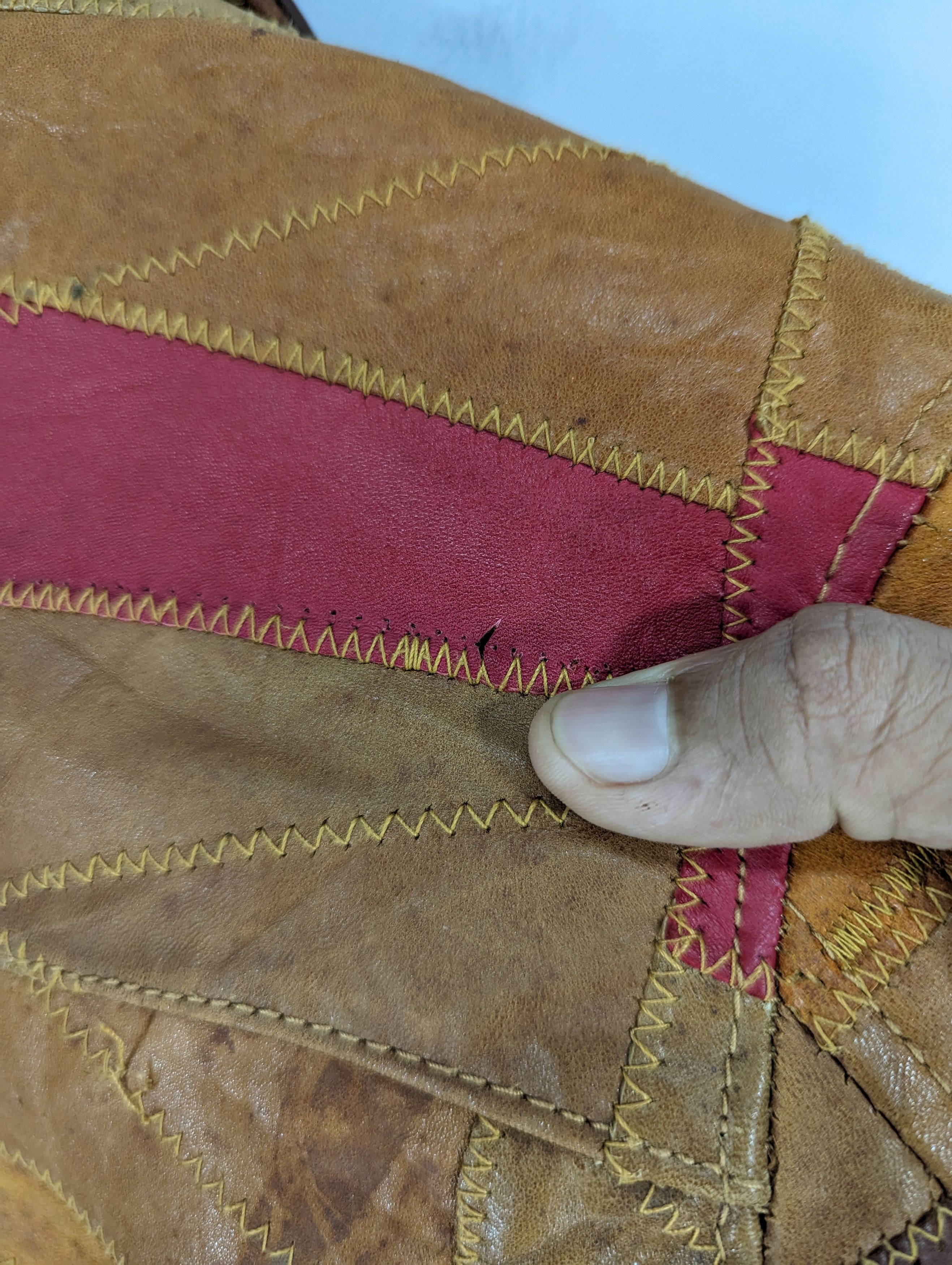 Vintage 🔥RARE🔥Vintage Unbrand Patchwork Leather Jacket Size XS / US 0-2 / IT 36-38 - 21 Thumbnail
