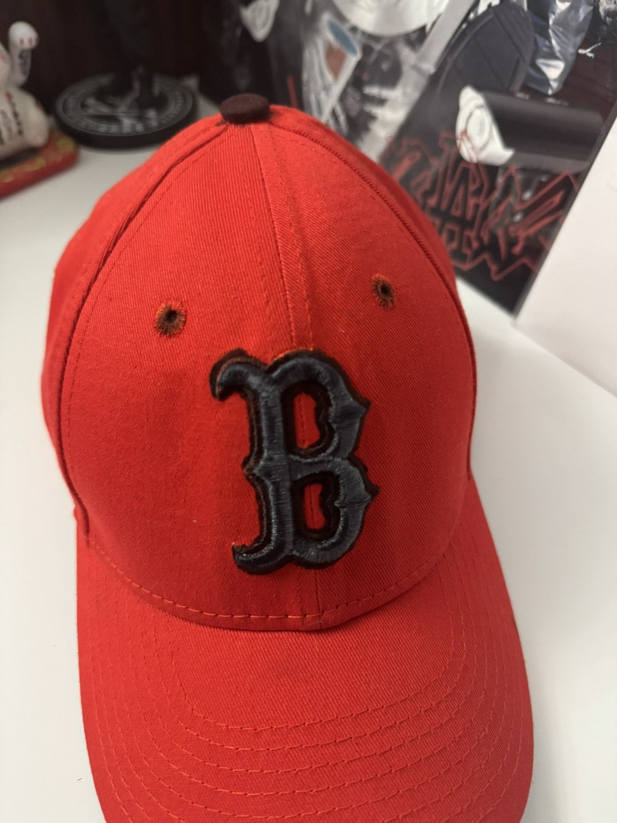 New Era Boston Red Sox New Era Red Black Logo Cap Size ONE SIZE - 4 Thumbnail