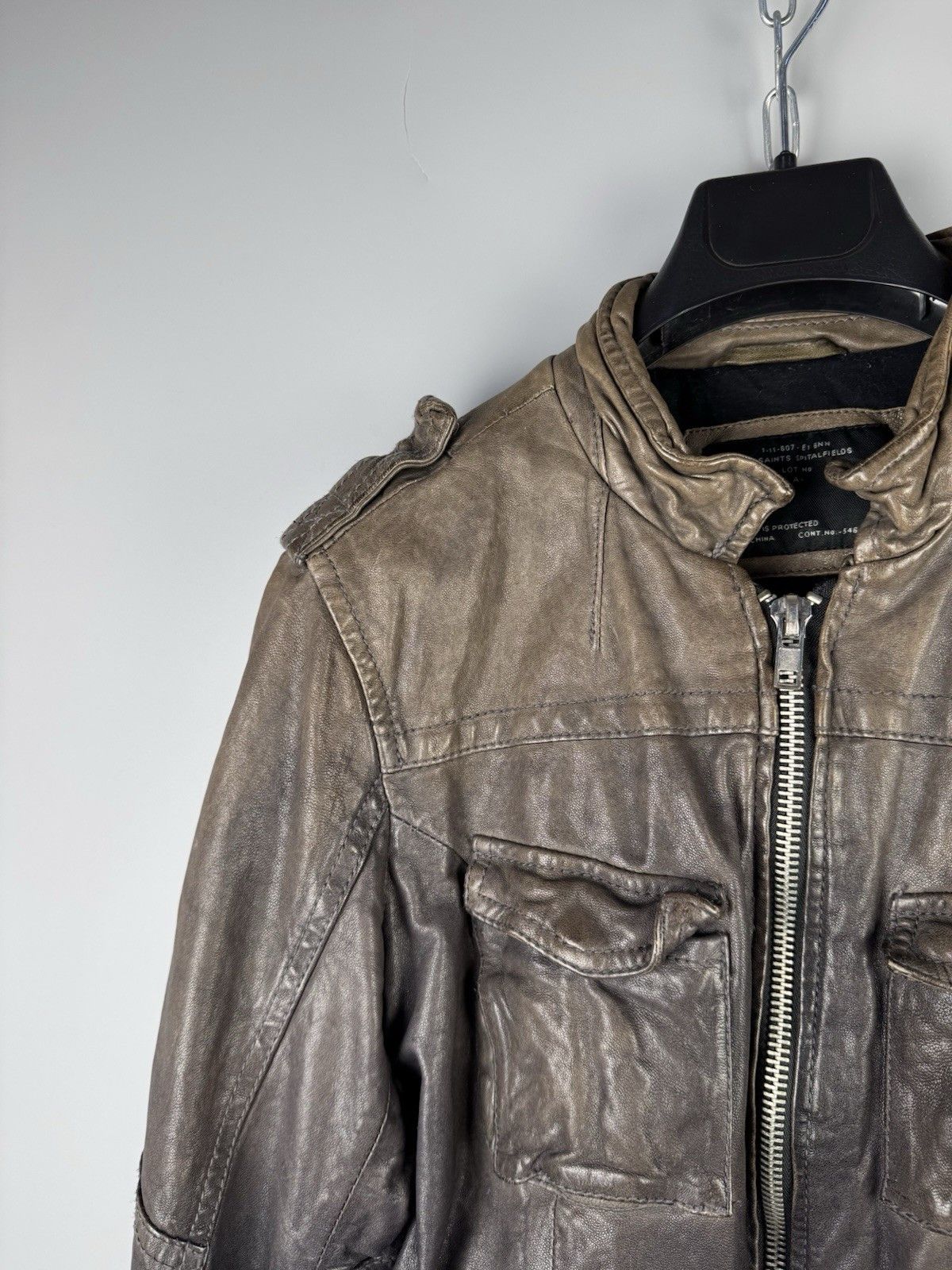 Allsaints AllSaints Post Commander Leather Biker Jacket Brown Womens Size M / US 6-8 / IT 42-44 - 5 Thumbnail