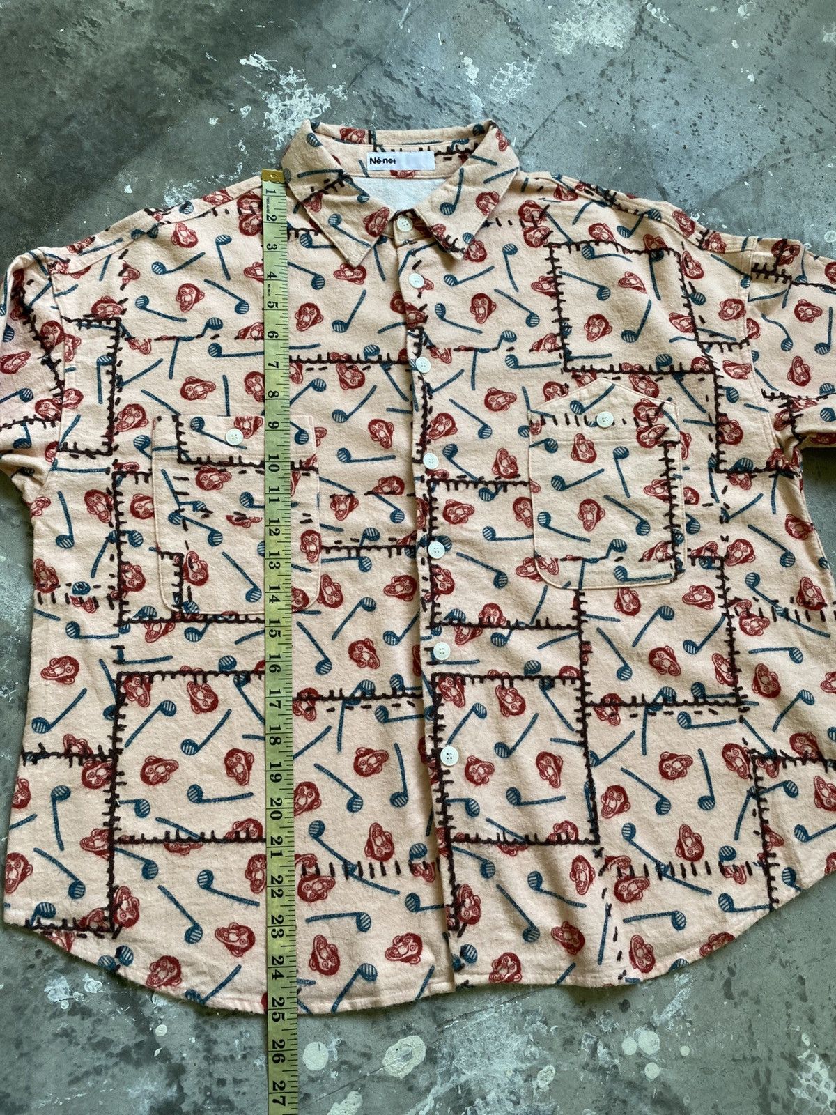 Ne-Net Vintage Ne-Net Monkey Motif Monogram Button Up Shirt Size US M / EU 48-50 / 2 - 13 Thumbnail