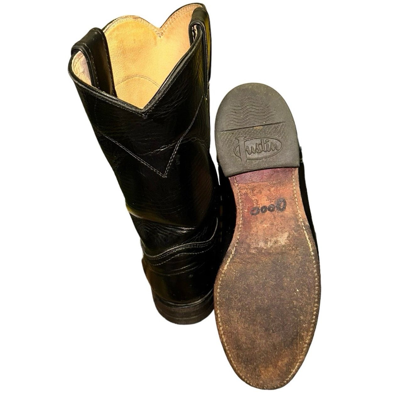 Justin Justin Black Classic Roper Boots Size US 6 / IT 36 - 6 Thumbnail