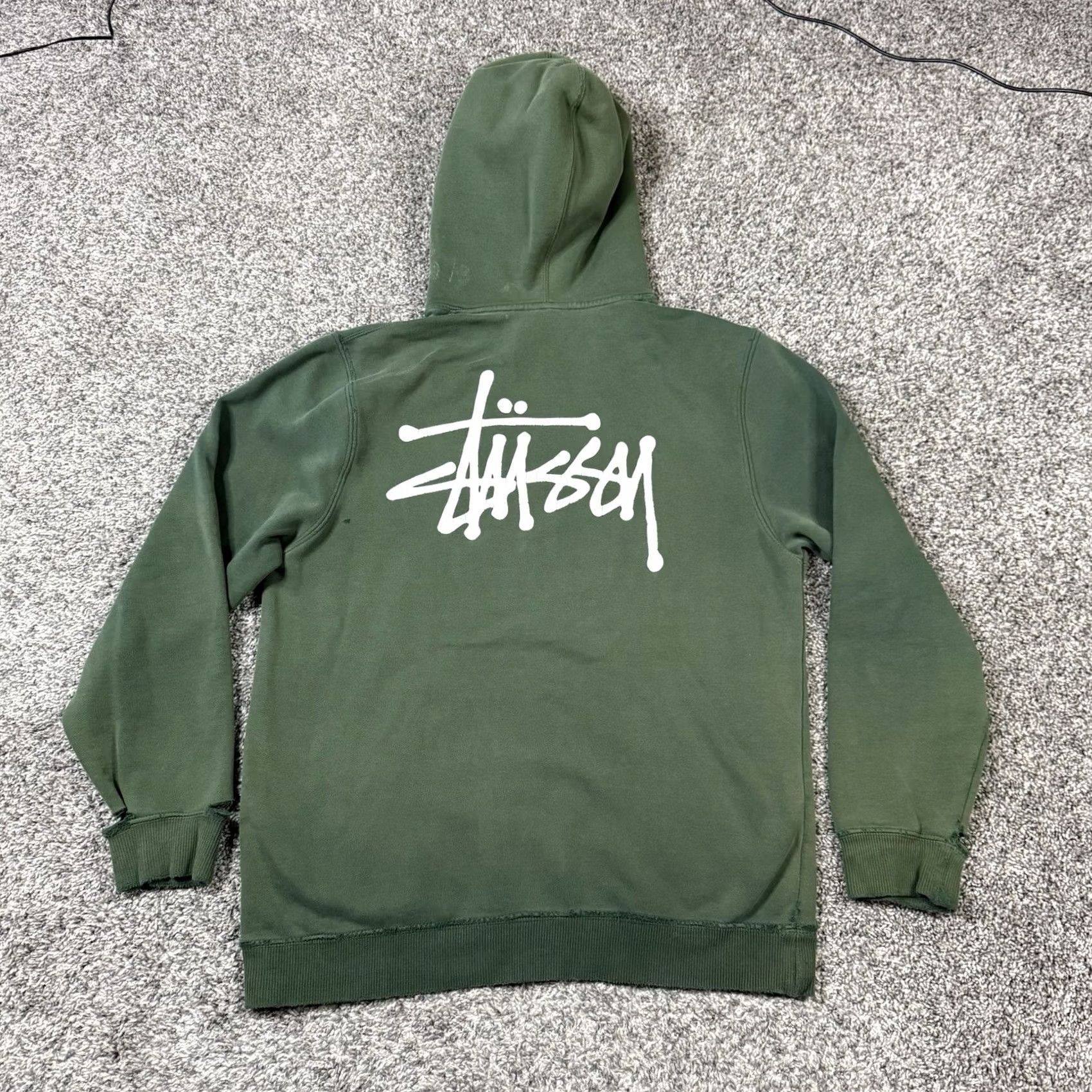 Vintage VINTAGE Stussy Hoodie Sweatshirt Green M Streetwear Size US M / EU 48-50 / 2 - 7 Thumbnail