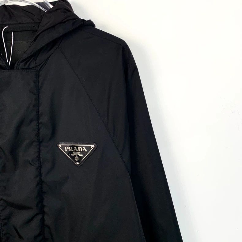 Prada Prada Black triangle logo hooded zipper jacket 2501-Nextarr Size US XS / EU 42 / 0 - 3 Thumbnail