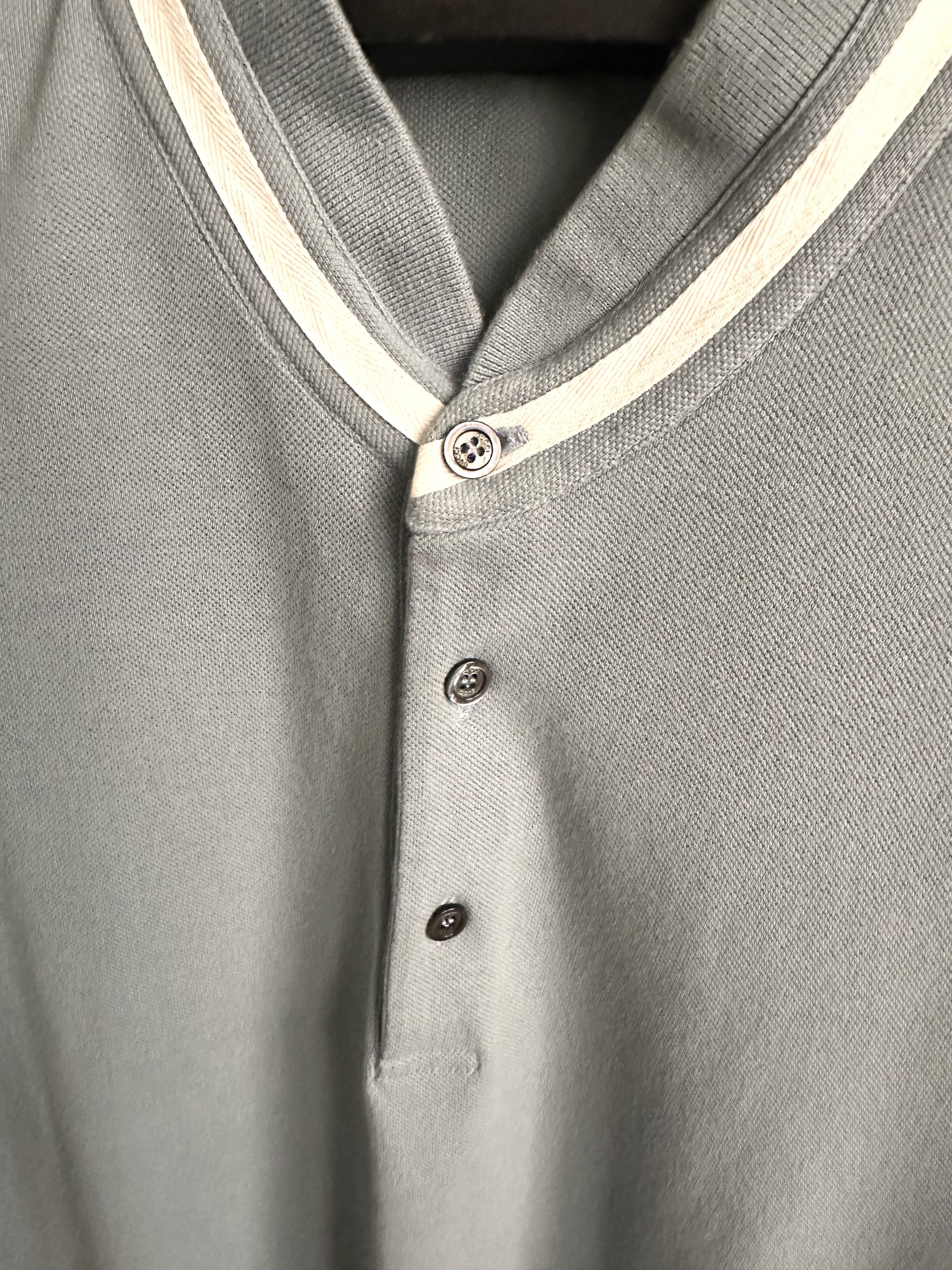 Gucci Gucci Powder Blue Ribbed Stand Collar Polo Shirt Size US S / EU 44-46 / 1 - 5 Thumbnail