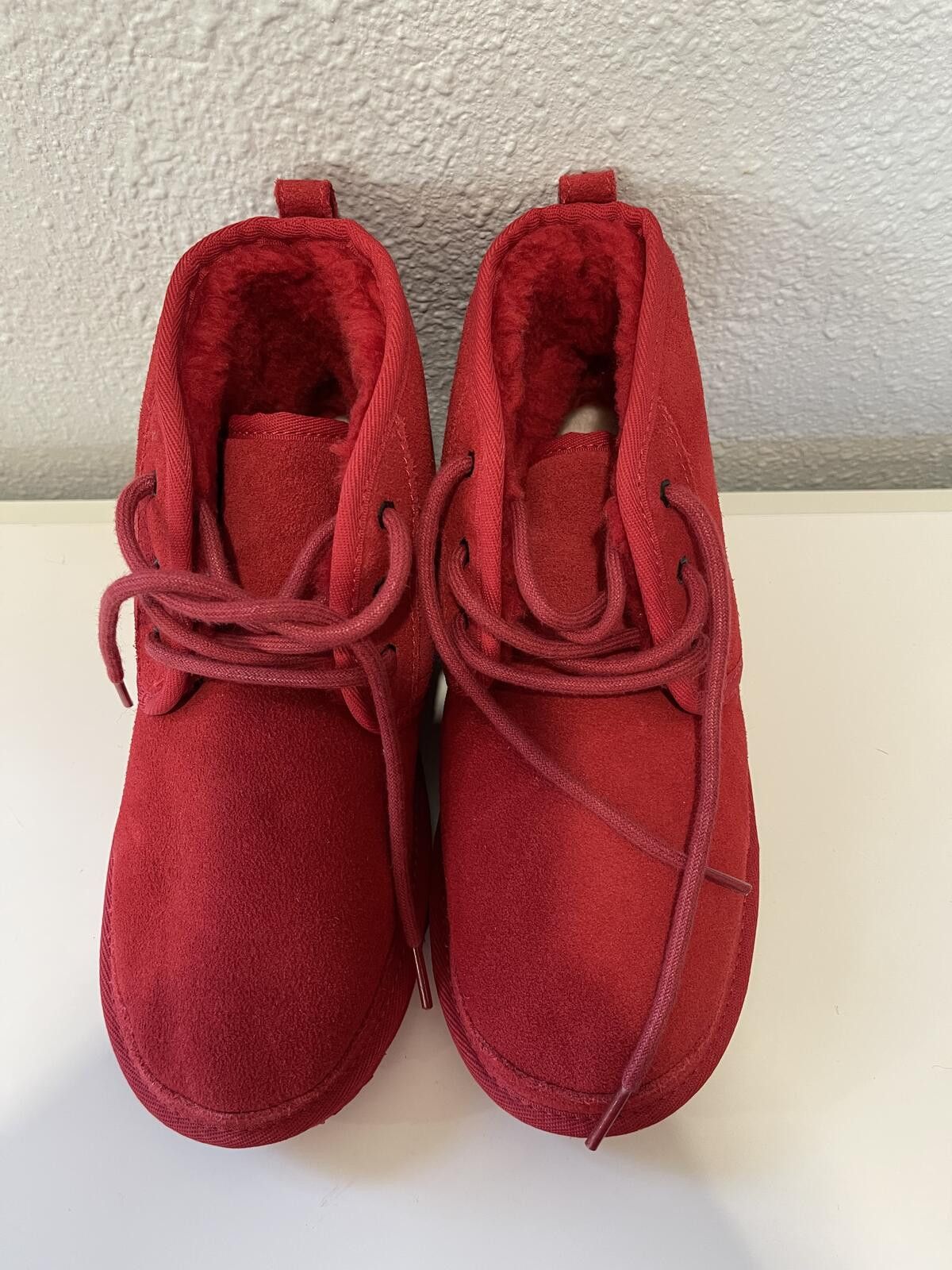 Ugg UGG Red Suede Lace-Up Ankle Boots Size US 4 / IT 34 - 3 Thumbnail