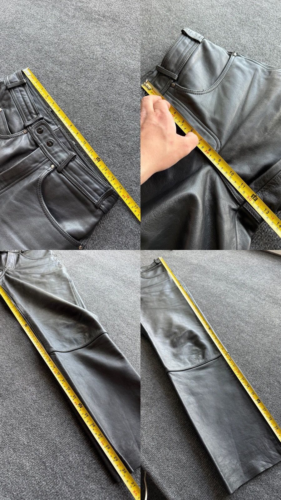 Genuine Leather Leather Biker MOTO Rock Punk Opium Chrome Style Pants Black Size US 31 - 22 Thumbnail