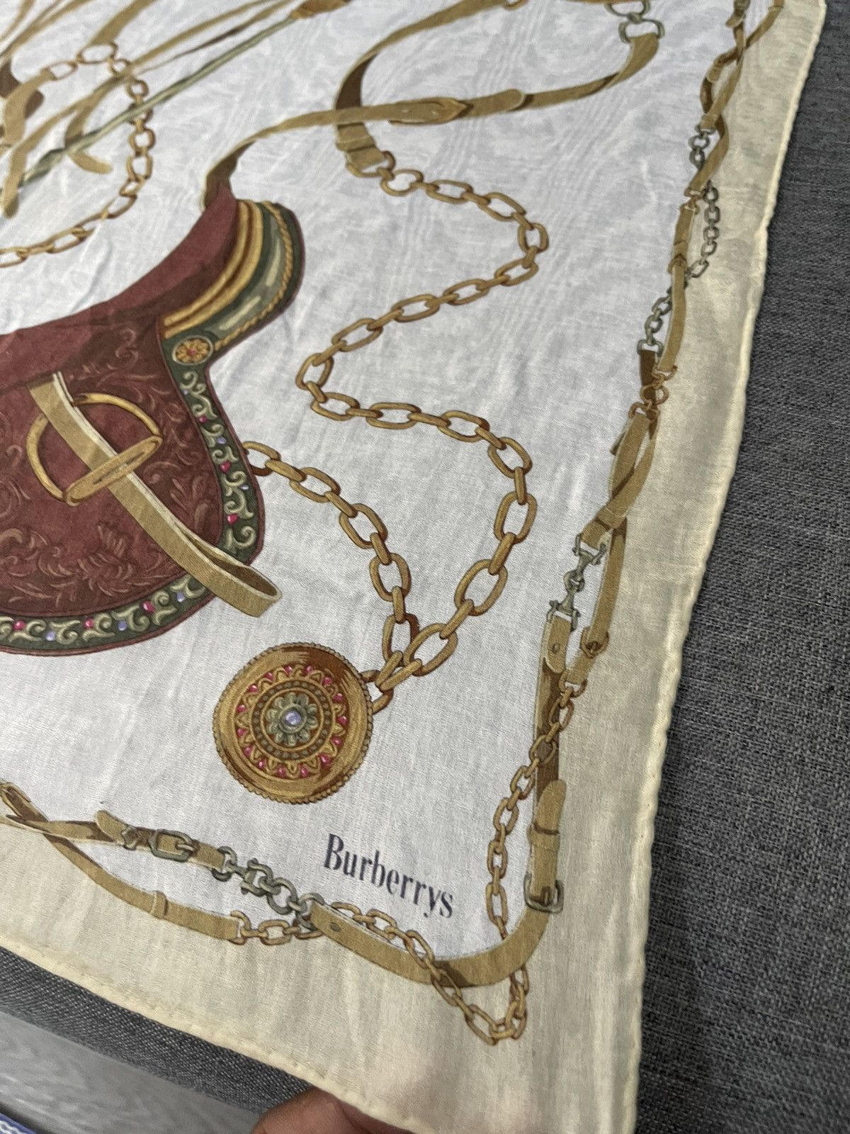 Burberry × Vintage Vintage Burberry Saddle Pocket Square/Bandana Size ONE SIZE - 3 Thumbnail