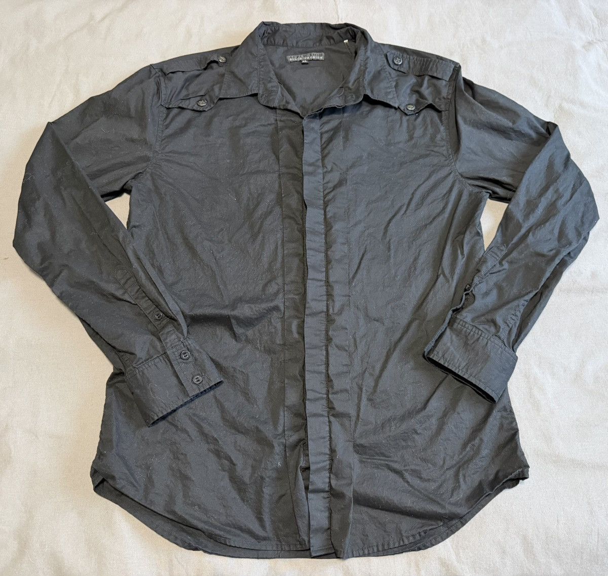Affliction Affliction Black Premium Button Up Shirt Goth Back Pattern Size US XL / EU 56 / 4 - 1 Thumbnail