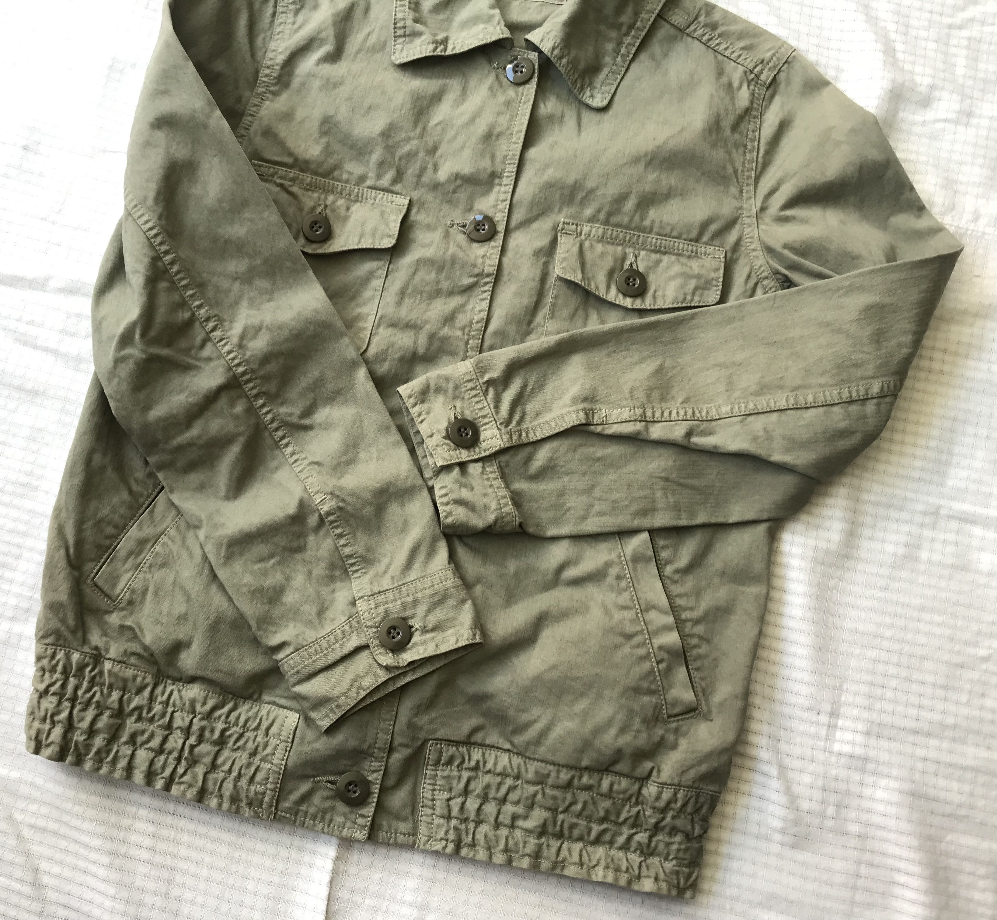 FOB Factory (J163) F.O.B. Factory Studio ECRU Army Green Cotton Jacket Size M / US 6-8 / IT 42-44 - 3 Thumbnail