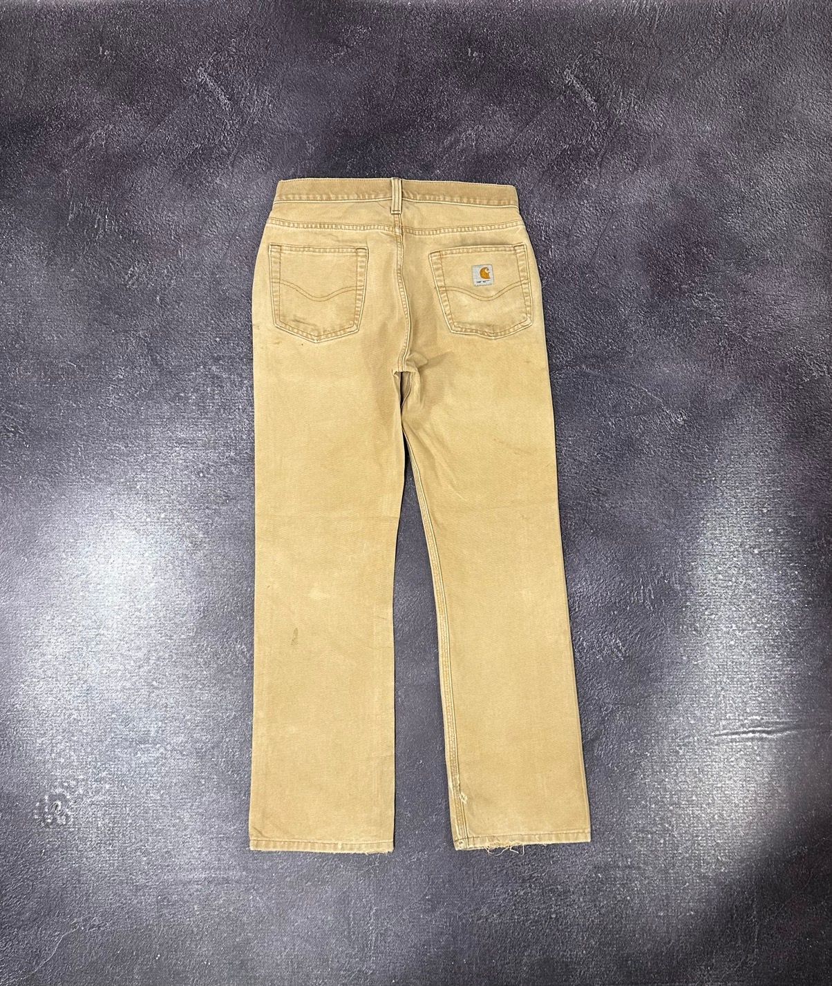 Pre-owned Carhartt X Vintage Carhartt 90's Distressed Y2k Baggy Work Pants Jeans In Cream