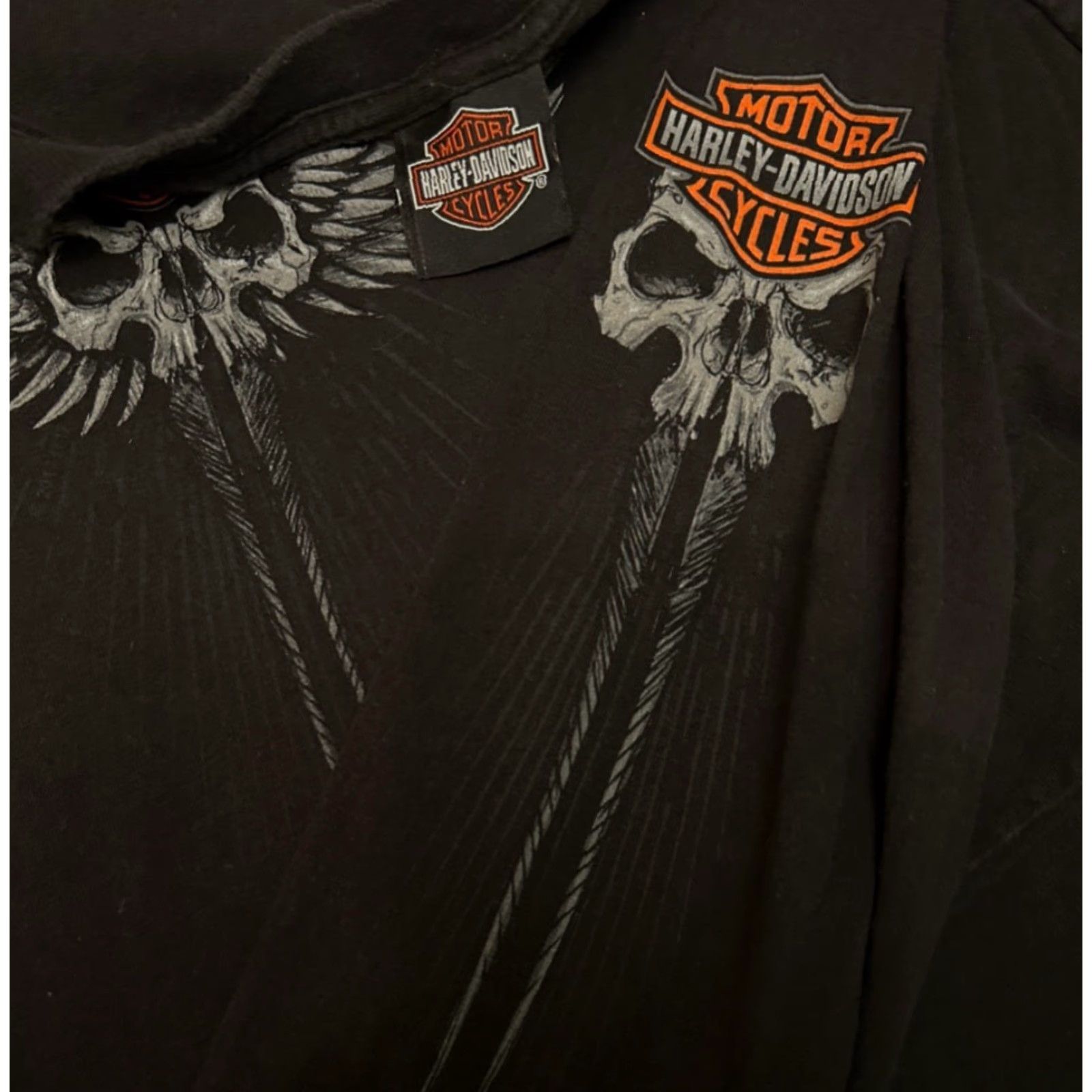 Harley Davidson VINTAGE Harley-Davidson Skull Wings Georgia 2016 Long Sleeve Shirt Mens 2XL Black Size US XXL / EU 58 / 5 - 3 Thumbnail