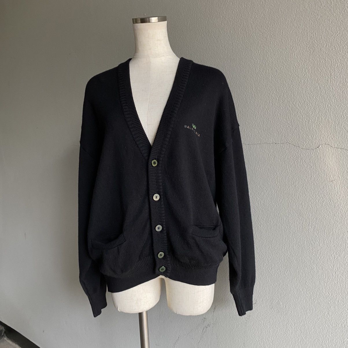 Balenciaga BALENCIAGA Black Logo Knit Cardigan. Size M / US 6-8 / IT 42-44 - 6 Thumbnail