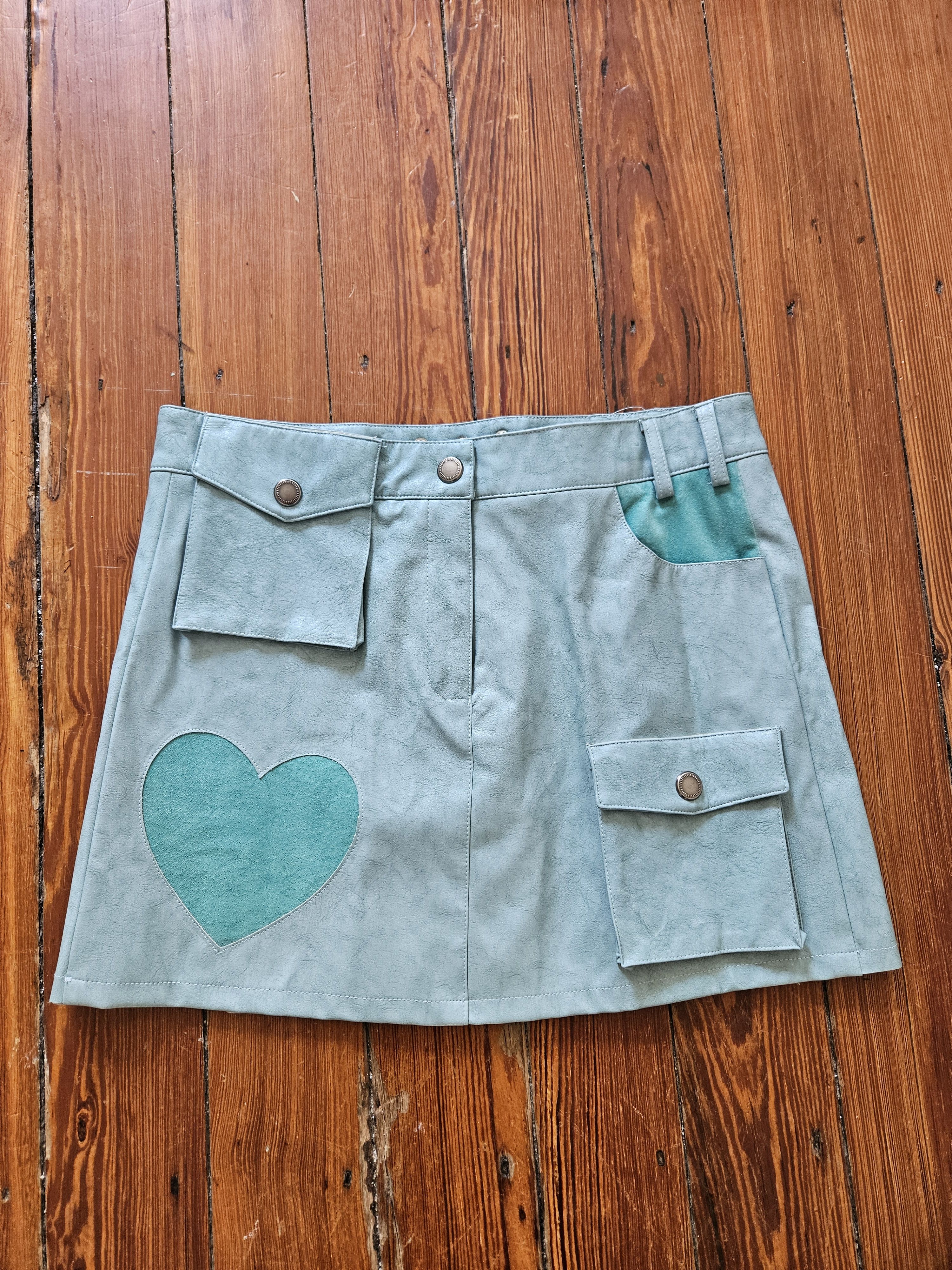 Andersson Bell Andersson Bell blue faux leather mini skirt Size 27" / US 4 / IT 40 - 1 Thumbnail