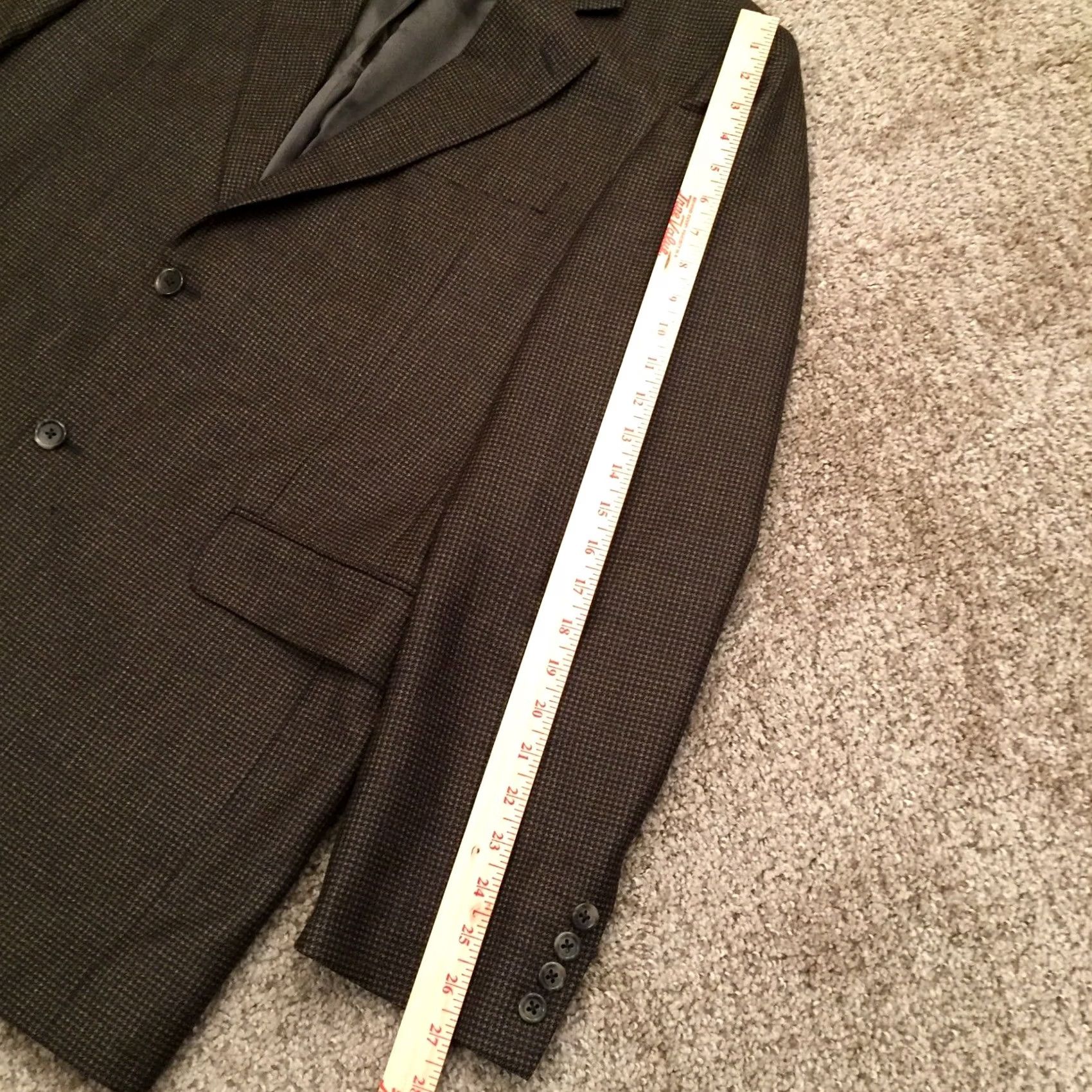 Vintage Blazer Sport Coat Mens 42 Long Brown Houndstooth Wool Blazer Coat Blazer Mens 42 Long Brown Houndstooth Wool Sport Coat Size 42R - 3 Thumbnail